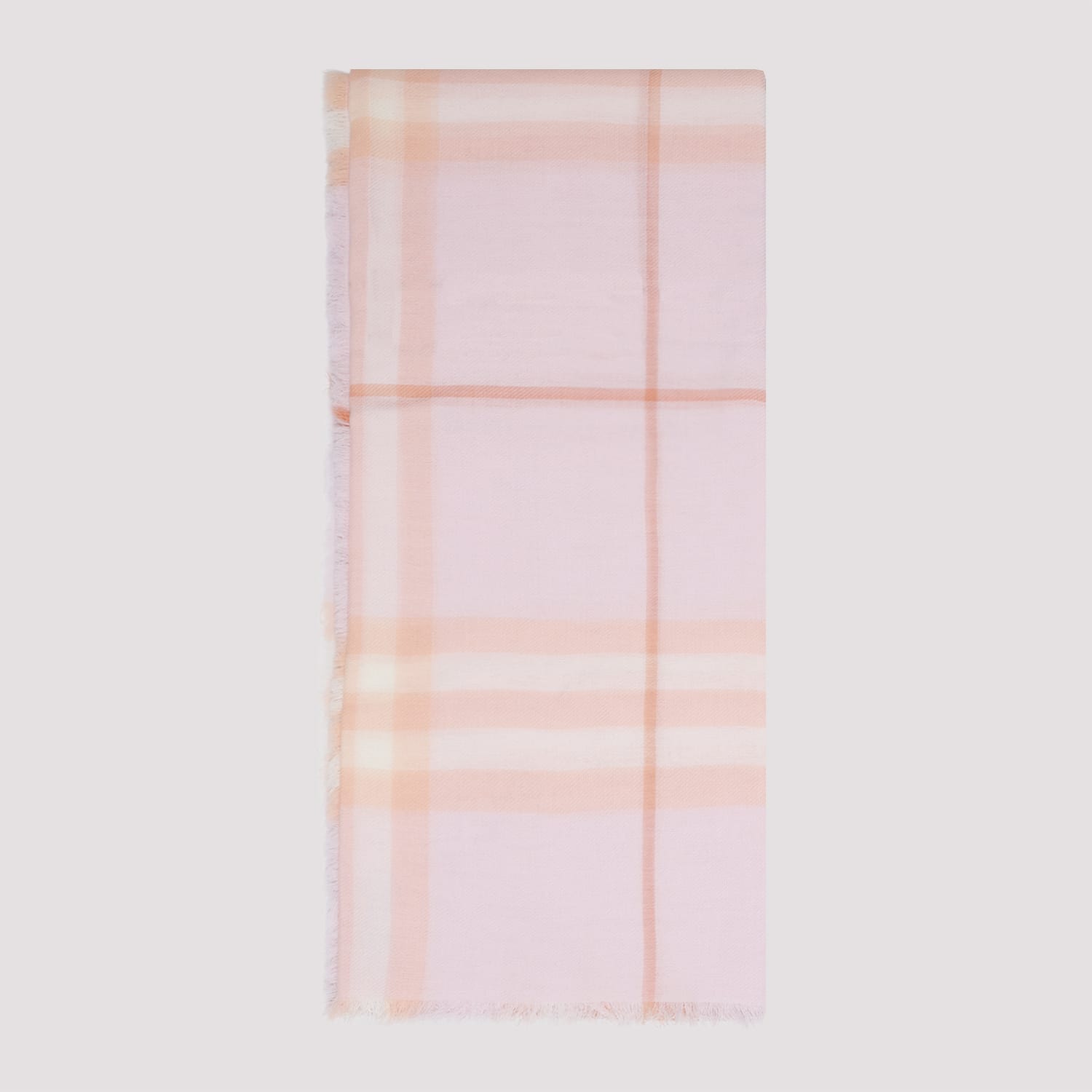 Burberry Check Pattern Wool Scarf In Pink