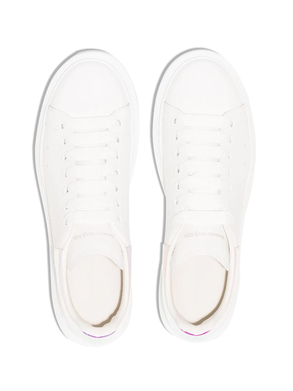 Shop Alexander Mcqueen White Oversized Sneakers With Iridescent Spoiler