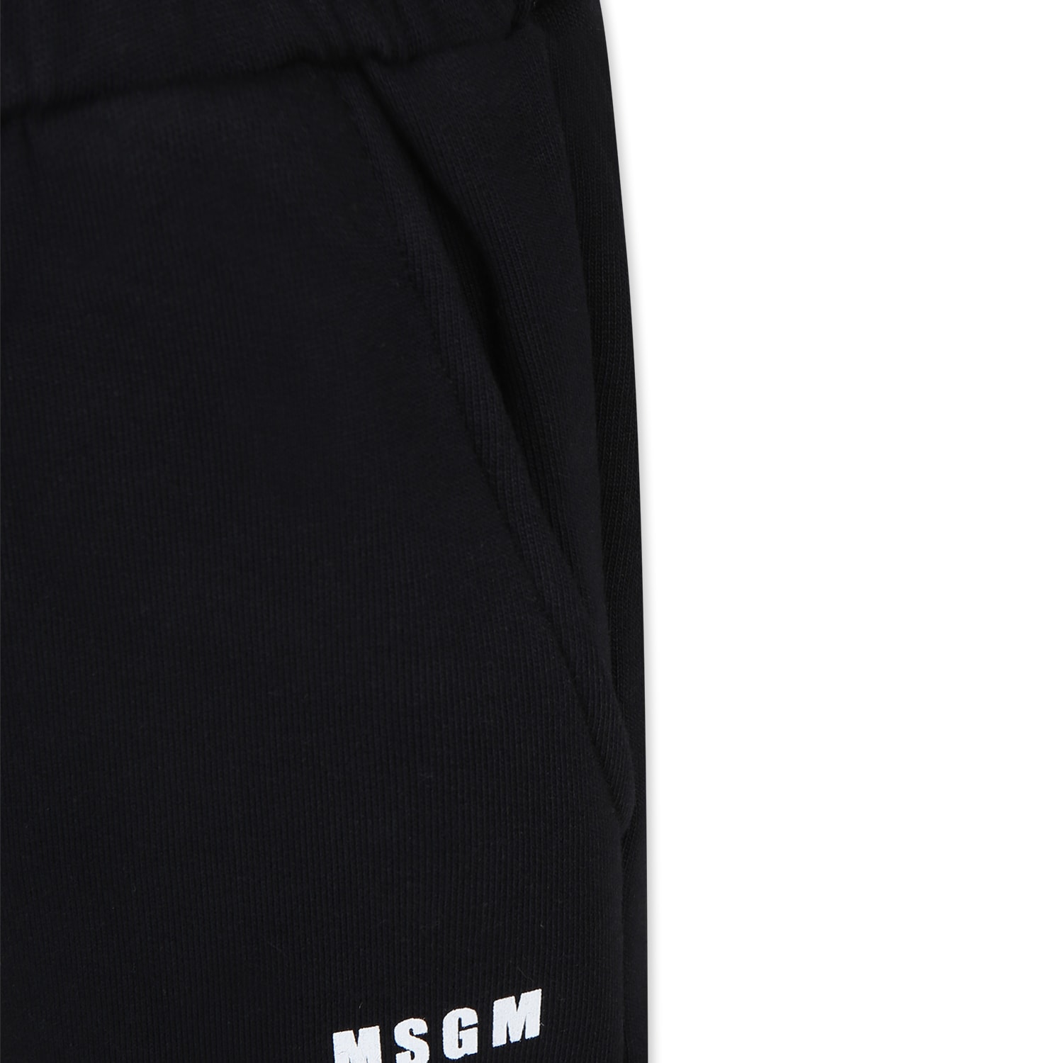 Shop Msgm Black Trousers For Kids With Logo