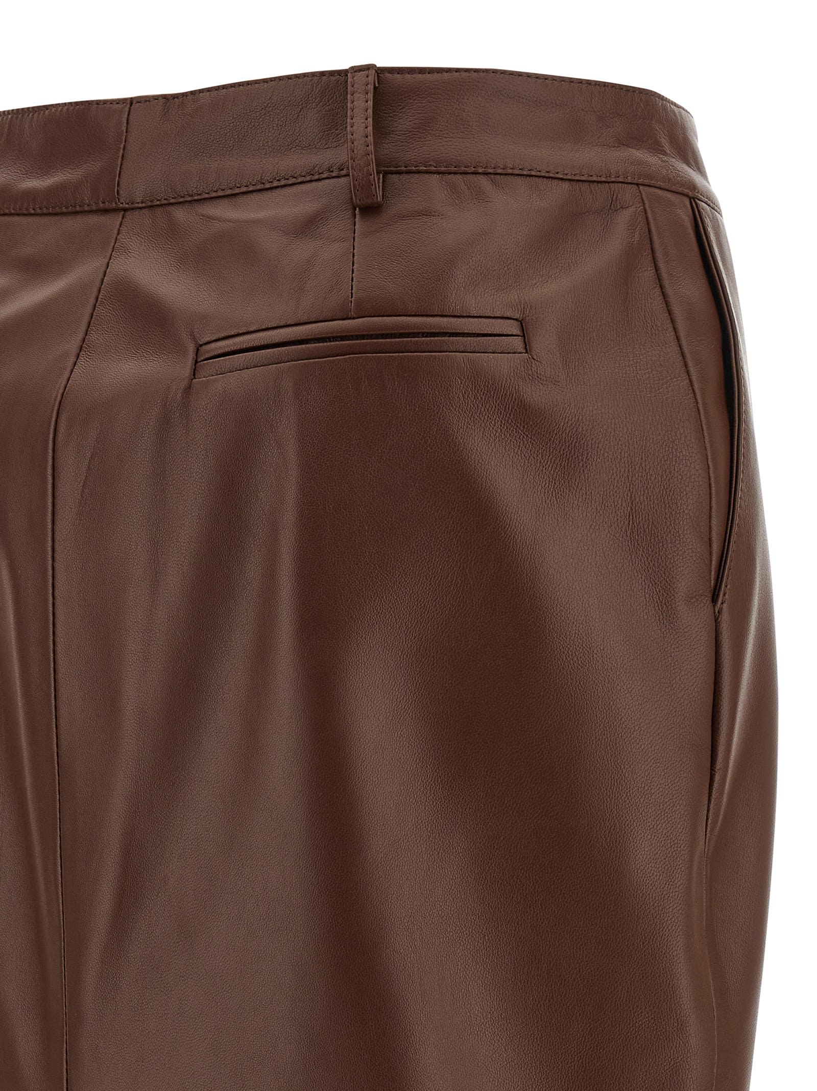Giuseppe Di Morabito Stylish Leather Skirt Featuring Back Slit In Brown