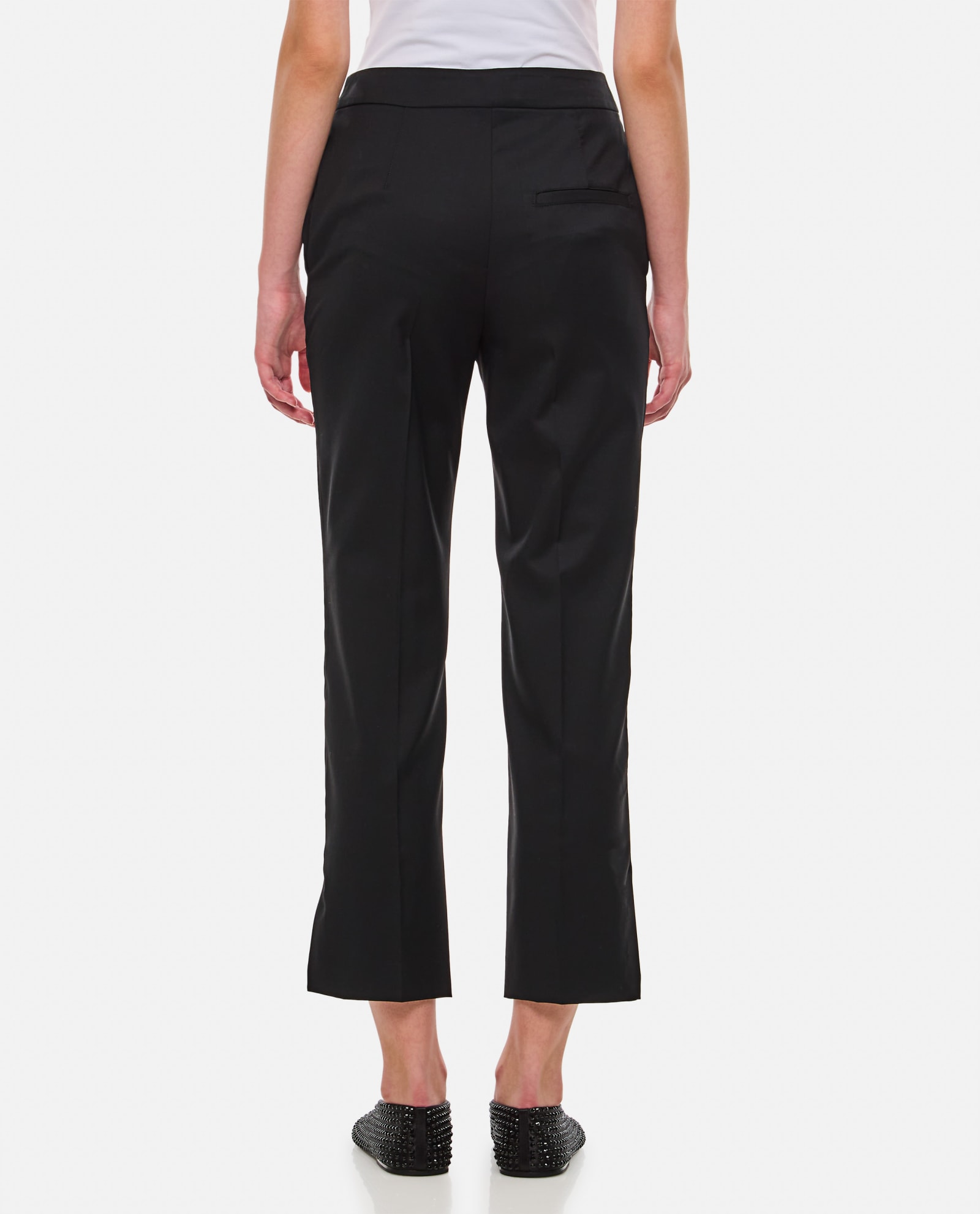 Shop Loulou Studio Dorkas Slim Wool Pants In Black