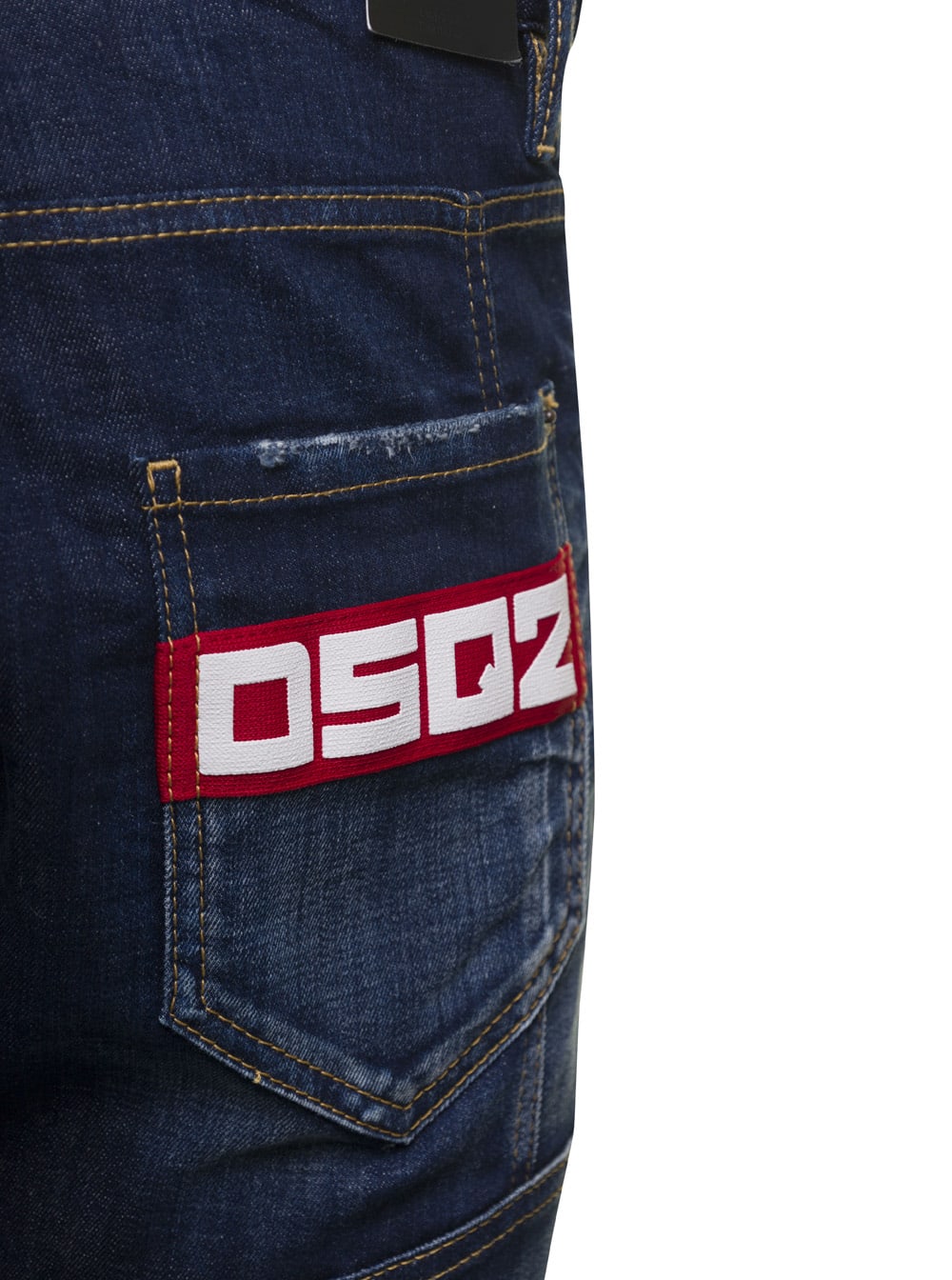 Shop Dsquared2 Blue Denim Straight-leg Jeans In Cotton Man