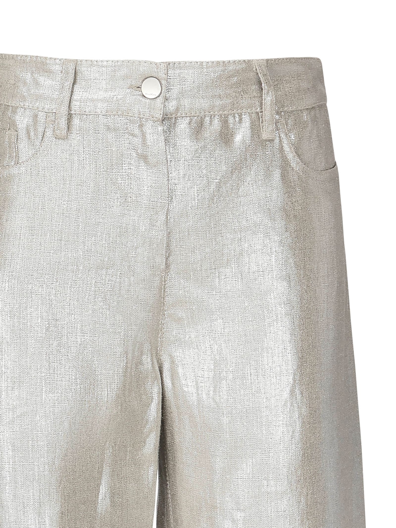 's Max Mara Malika Metallic Linen Wide-leg Pants