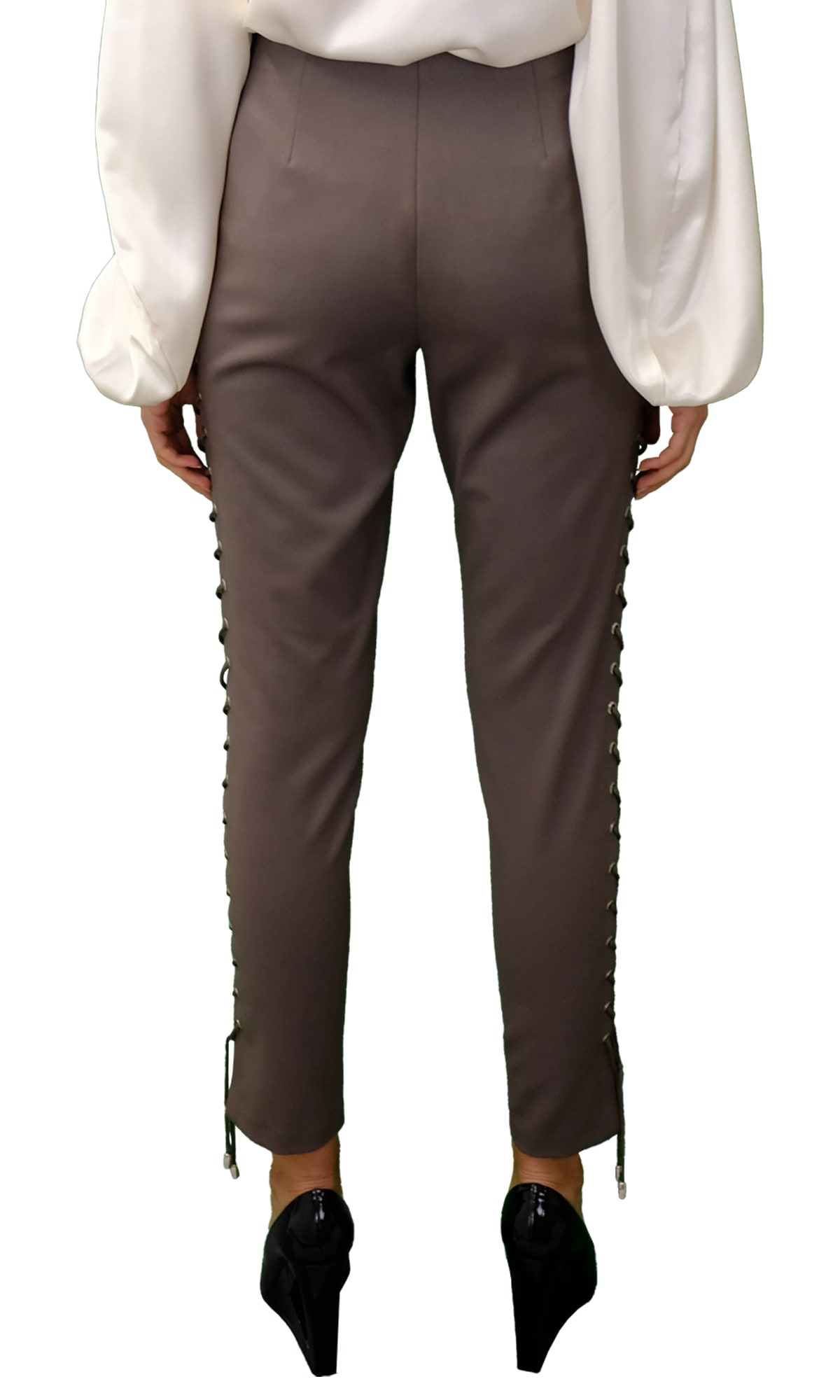 Shop Sara Battaglia Leggings In Grey