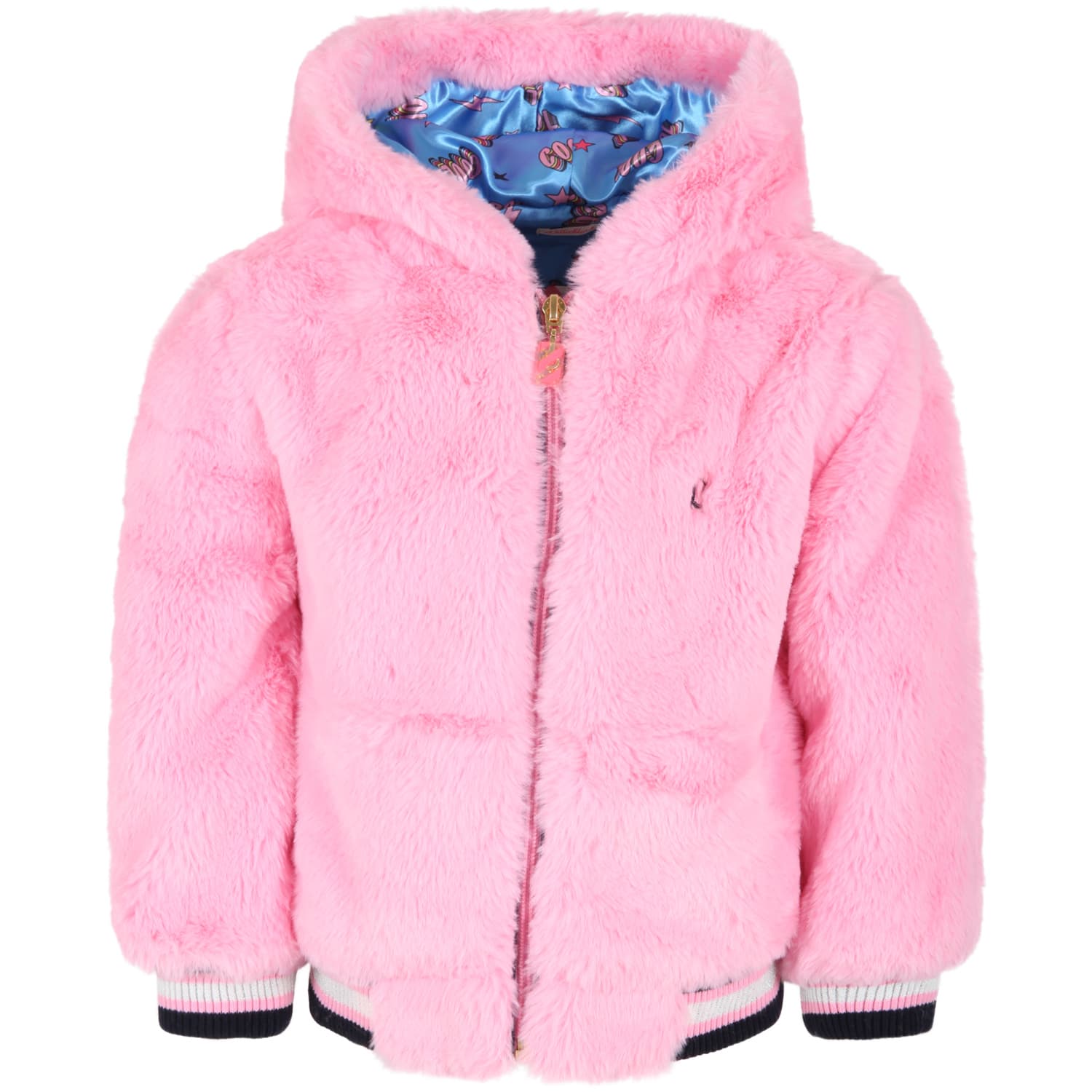 Billieblush Pink Faux Fur For Girl With Logo