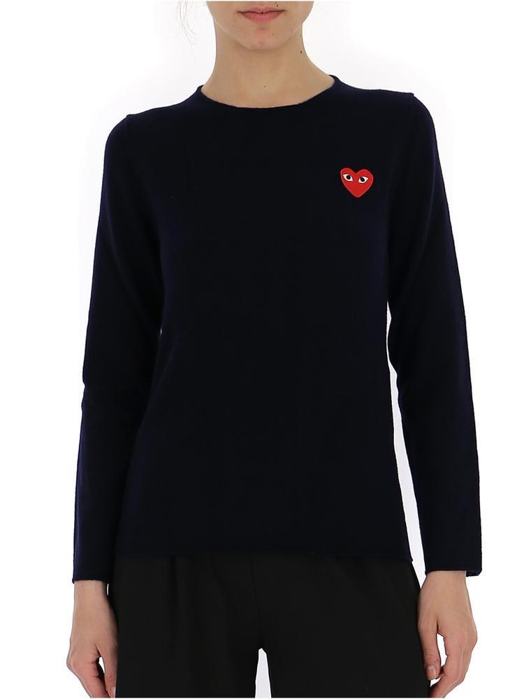 COMME DES GARÇONS PLAY HEART EMBROIDERED SWEATER