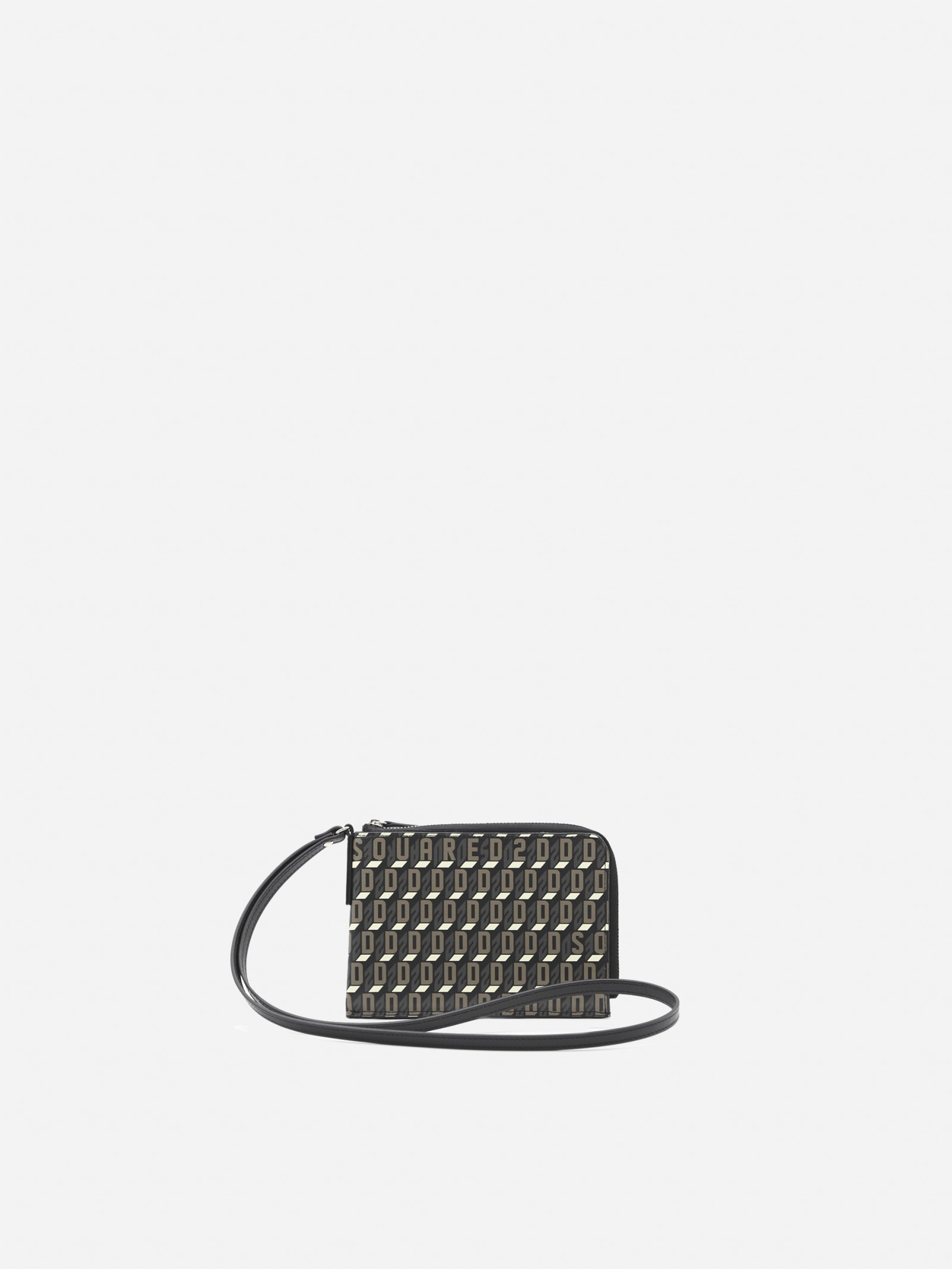 Dsquared2 Neck Pouch With All-over Monogram Print