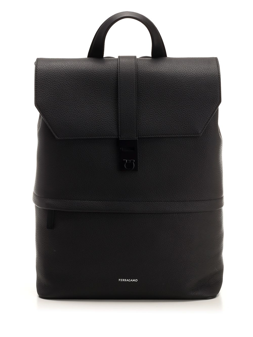 Shop Ferragamo Leather Backpack In Black