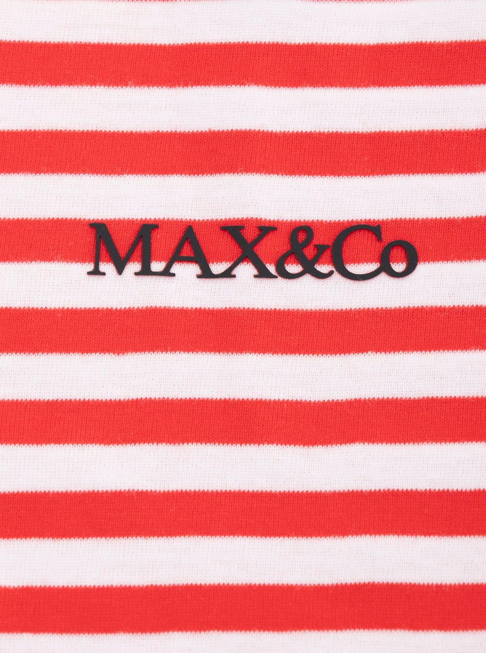 Max&co. Red T-shirt With Logo Lettering On The Front And All-over Striped Motif In Cotton Girl In Red