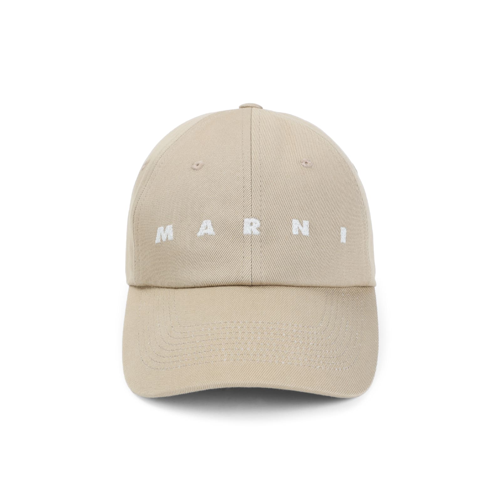 Marni Classic Six-panel Cap With Embroidered Detailing In Neutral