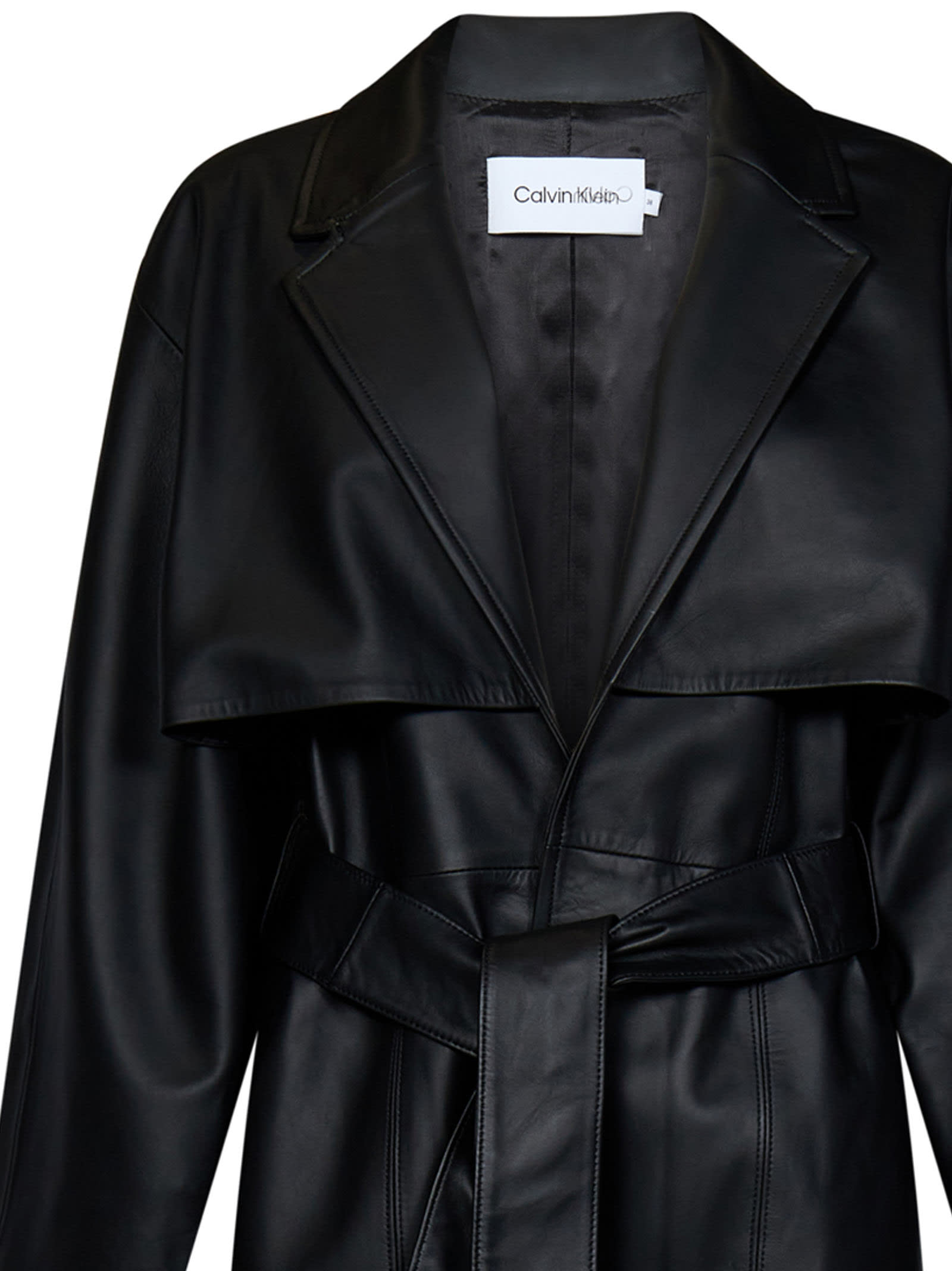 Shop Calvin Klein Trench Raincoat In Black