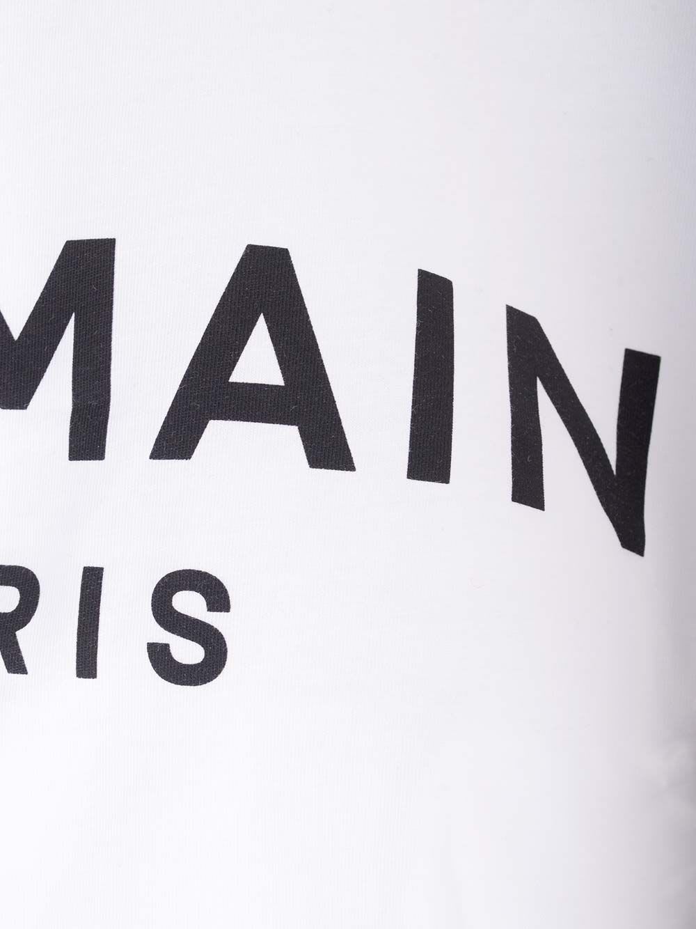 Balmain T-shirt With  Paris Print In White
