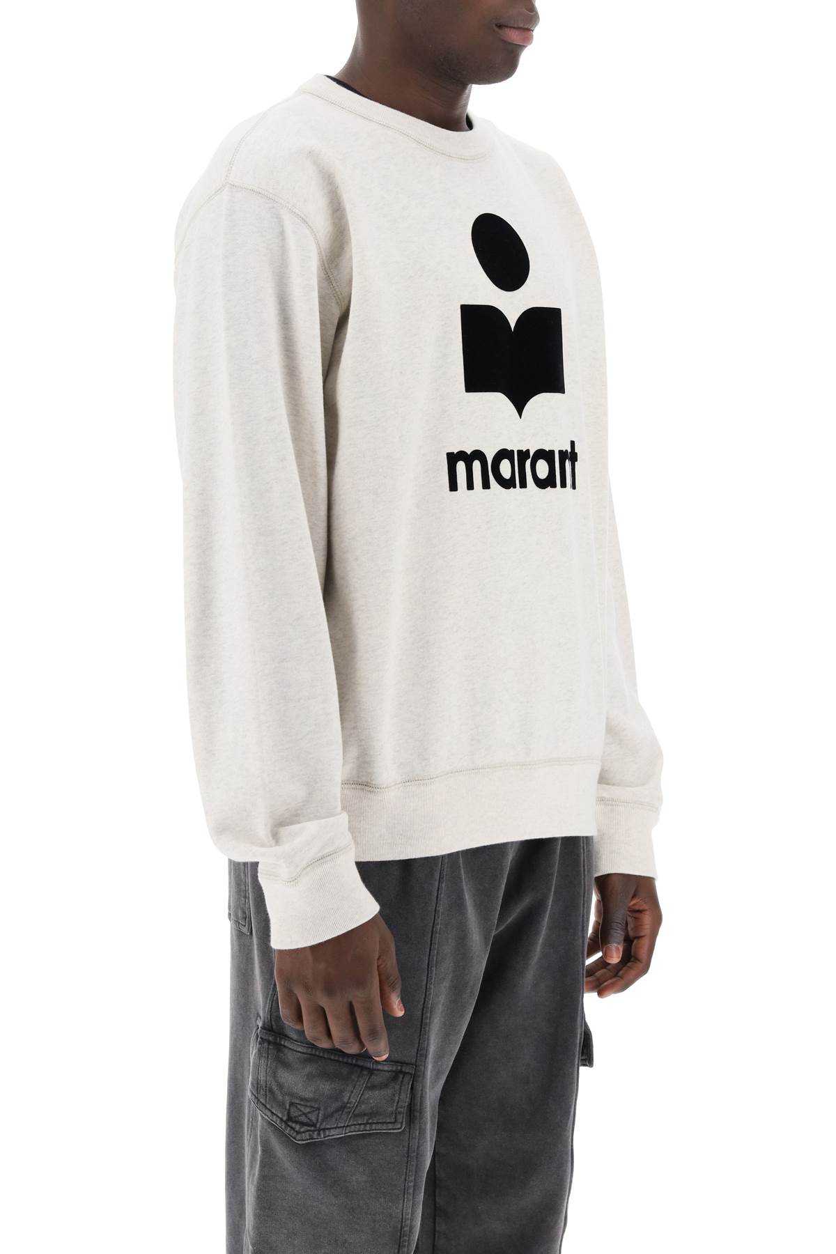 Isabel Marant Marant Mikoy Flocked Logo Sweatshirt In Pink