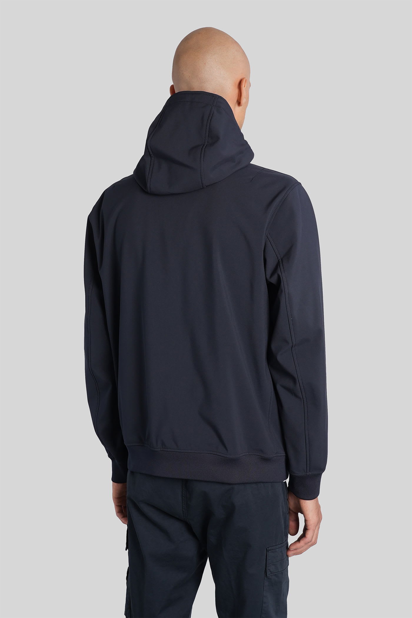 Stone Island Men Soft Shell-r Technology Logo Jacket In Blue