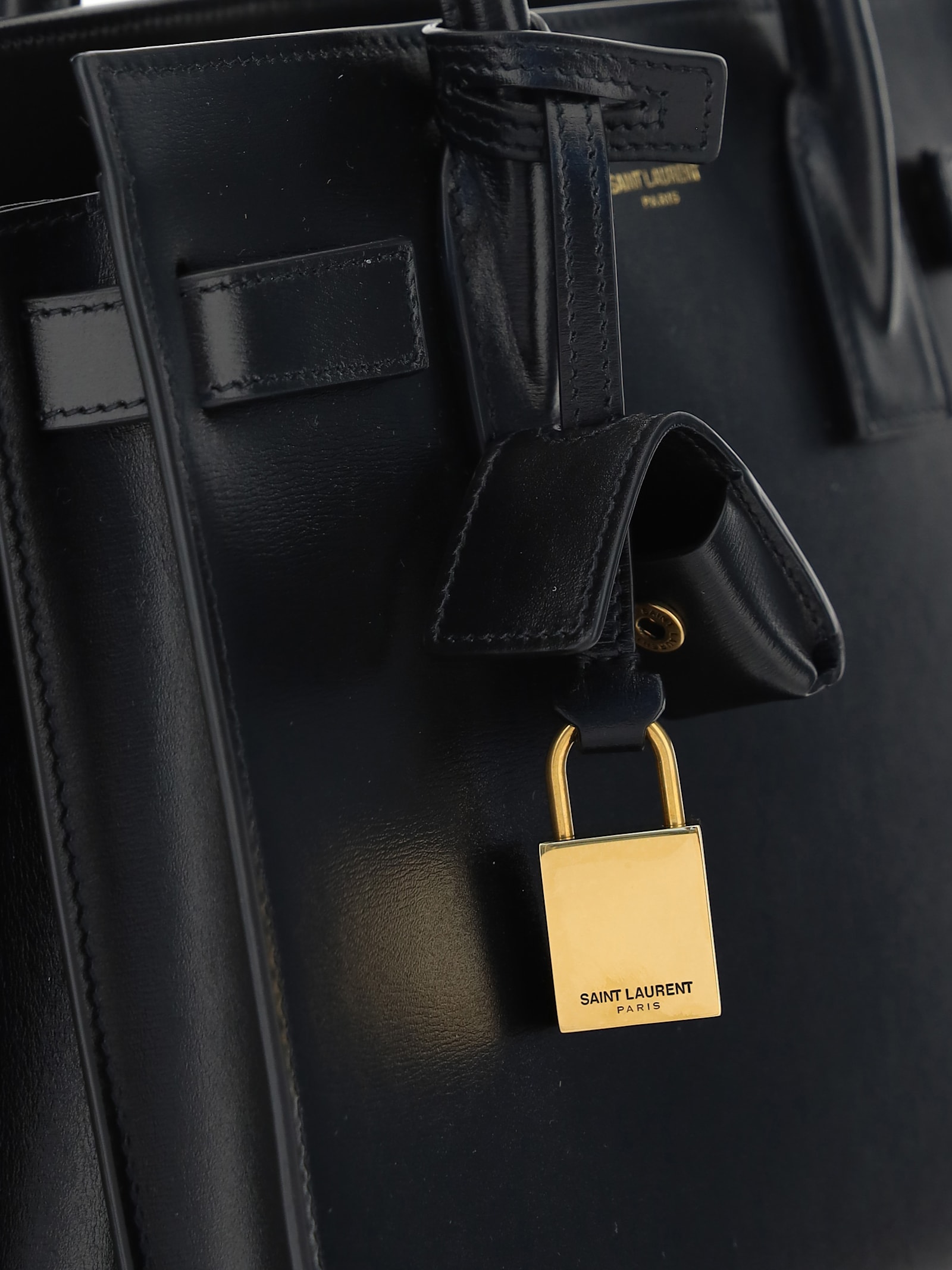 Saint Laurent Sac De Jour Mini Leather Top Handle Bag In Black