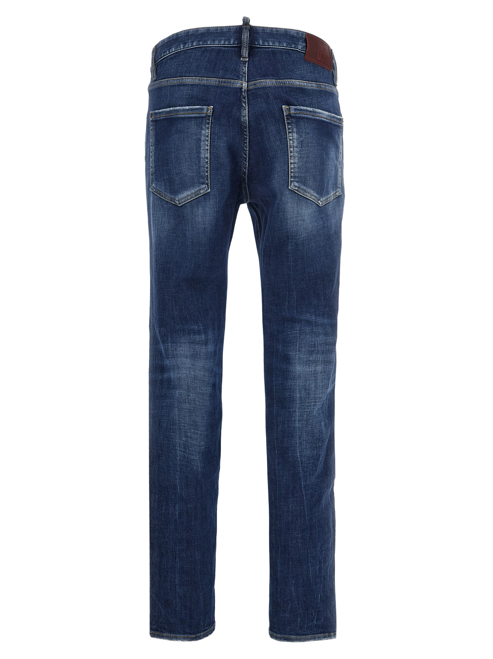 Dsquared2 'cool Guy' Blue Jeans With Logo Patch In Blue