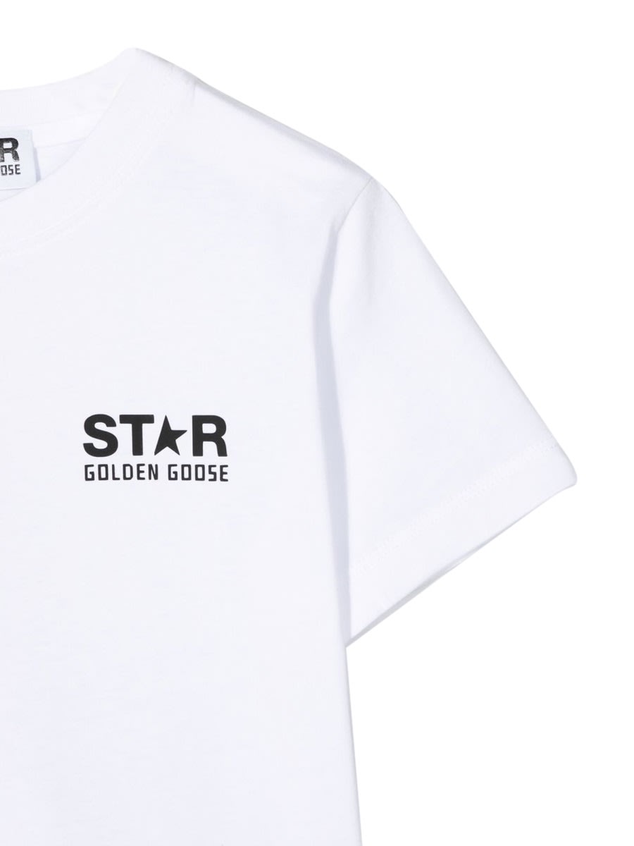 Shop Golden Goose Star T-shirt With Logo In White