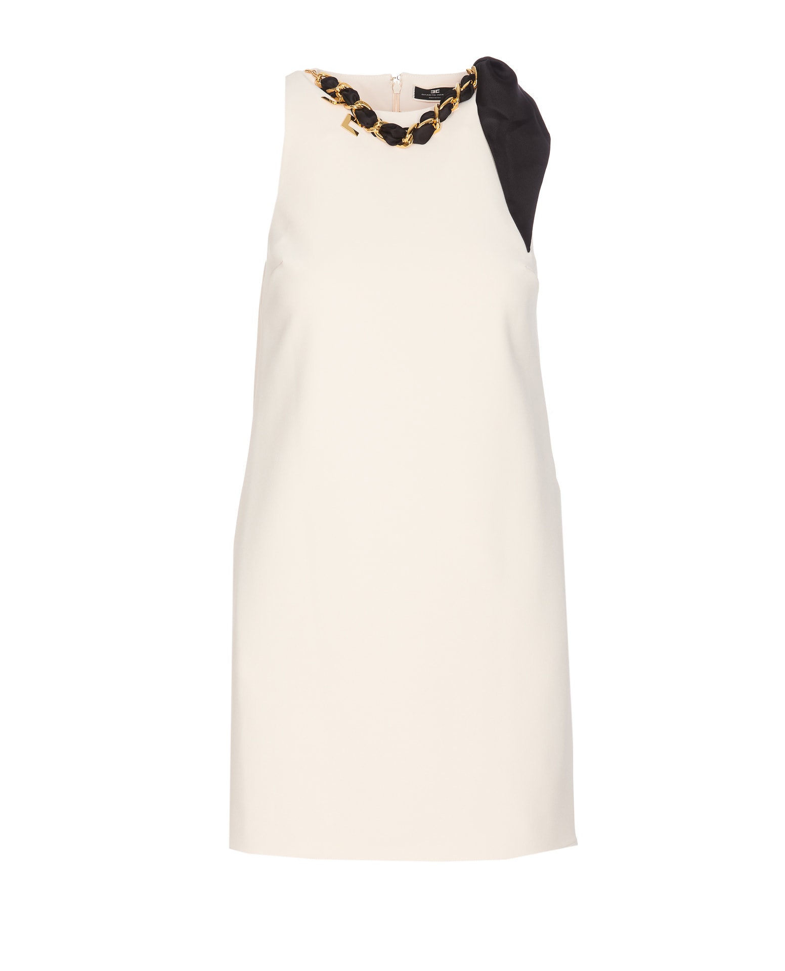 Shop Elisabetta Franchi Dress With Chain  In Butter