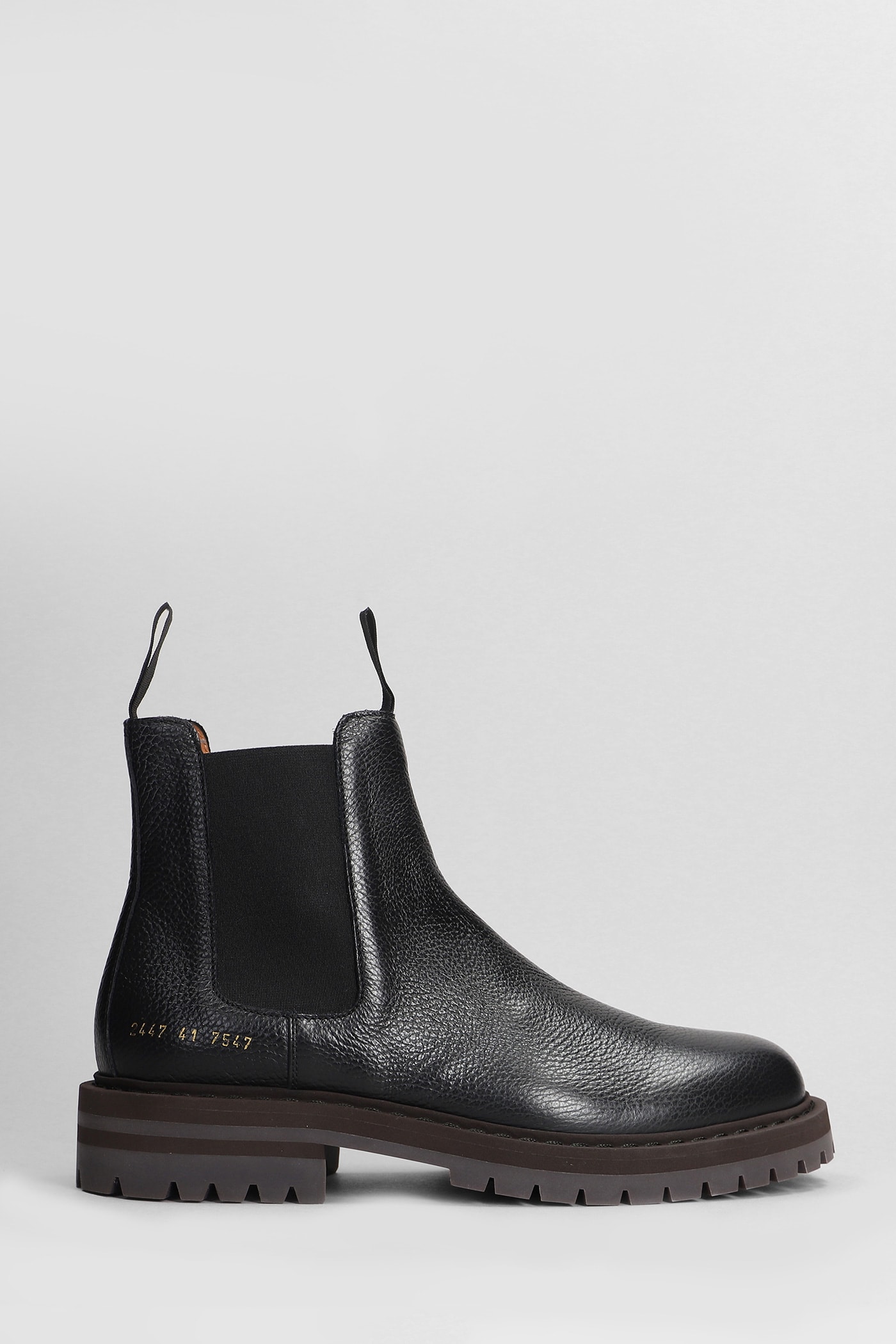 Common Projects Ankle Boots In Black Leather