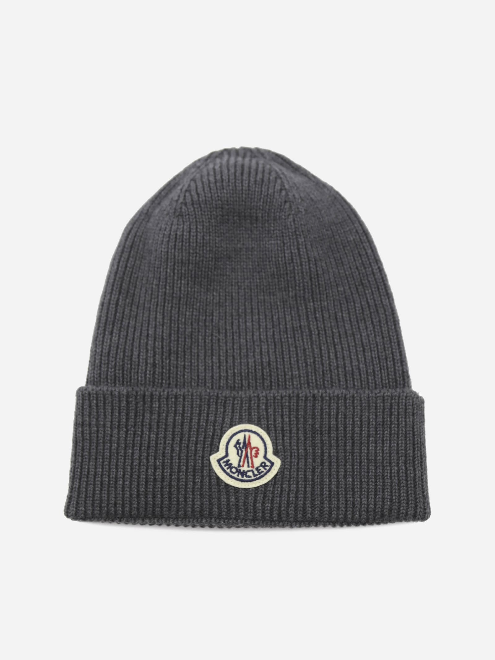 MONCLER WOOL HAT WITH LOGO PATCH,G20913B70500 A9342998