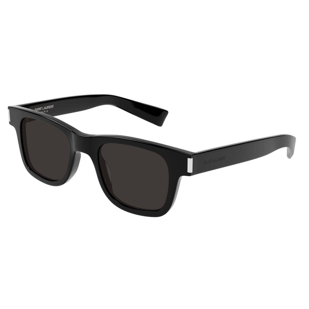 Shop Saint Laurent Square Frame Sunglasses In 006 Black Black Black