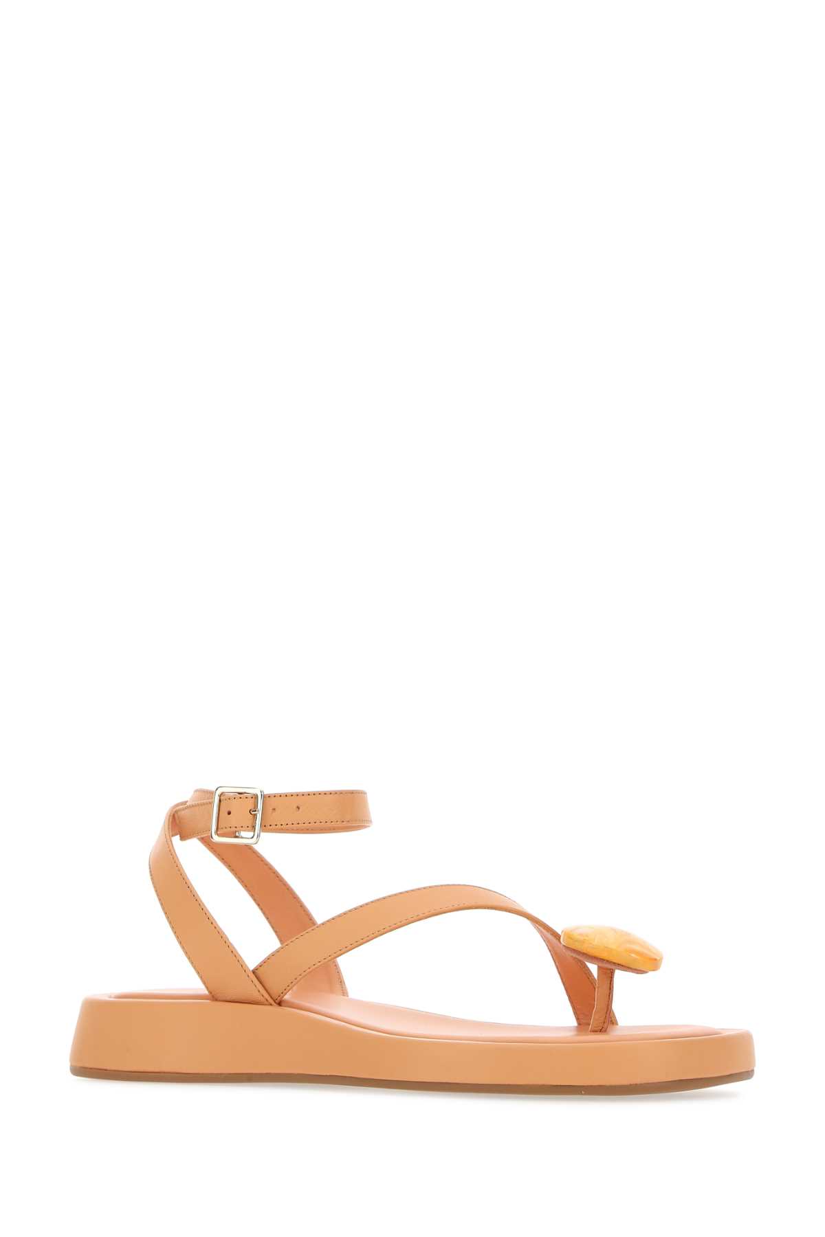 Gia Borghini Peach Leather Rosie 18 Thong Sandals In 1500