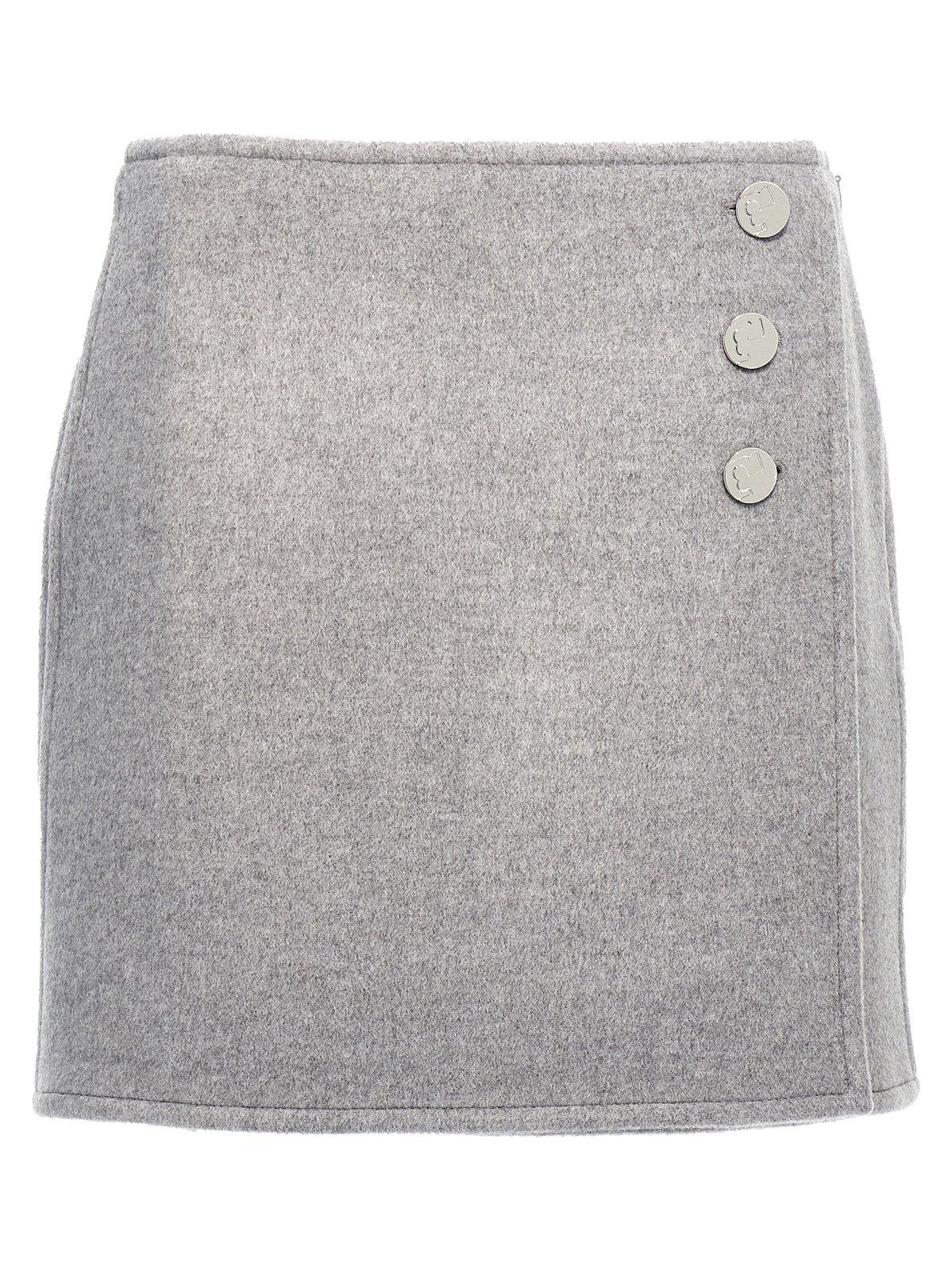 Shop Tory Burch T Monogram Mini Skirt In Grey