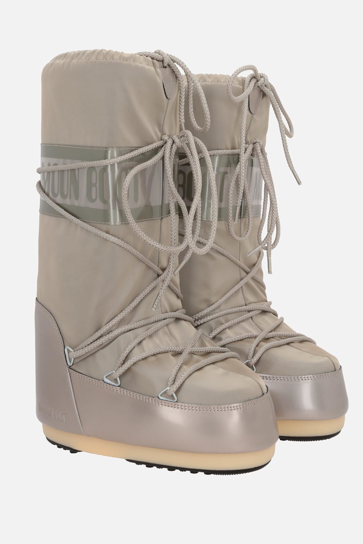 Moon Boot Icon Glance Satin High-top Snow Boots In Gray