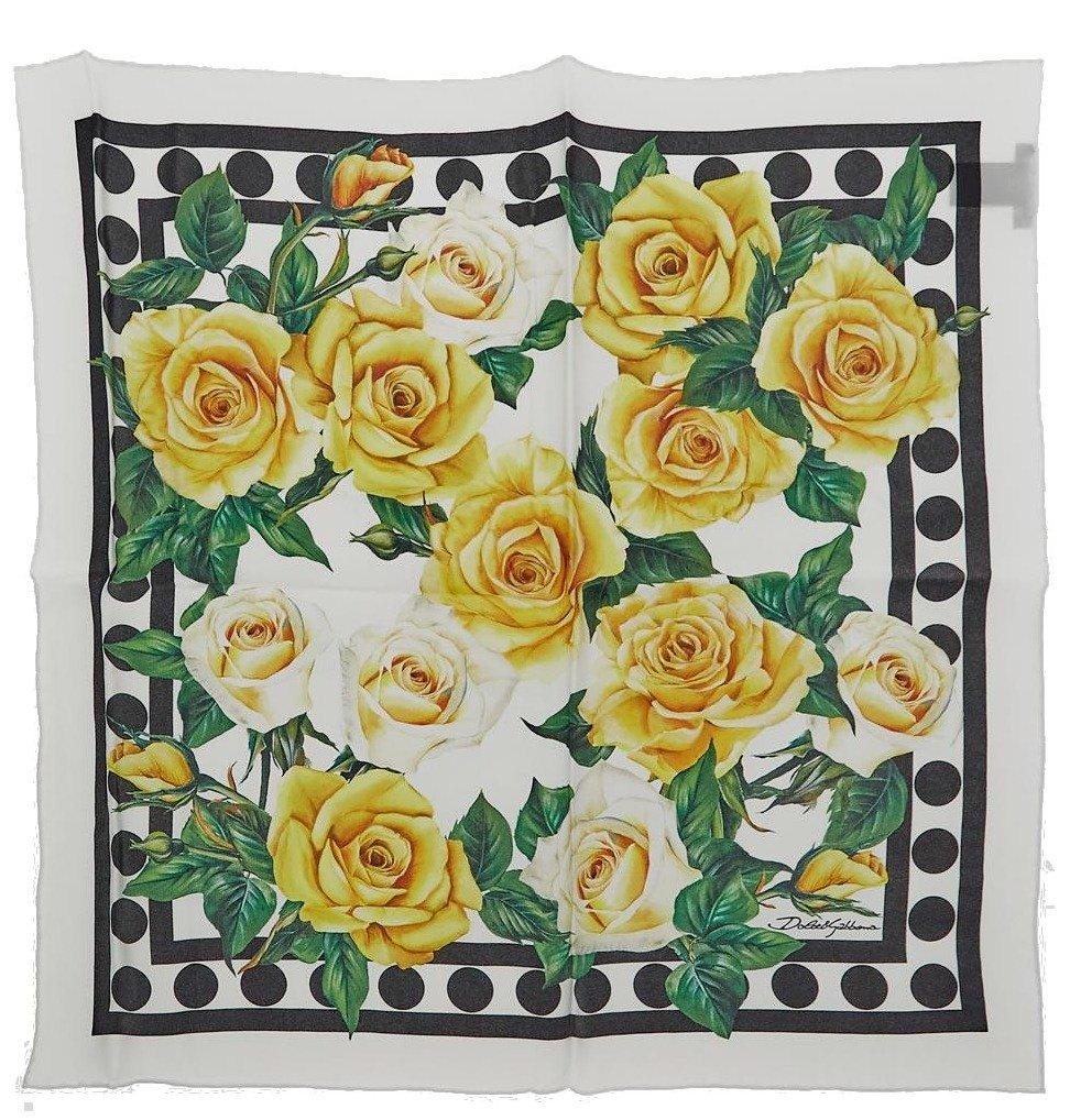 Shop Dolce & Gabbana Floral Printed Square Scarf In Gialla