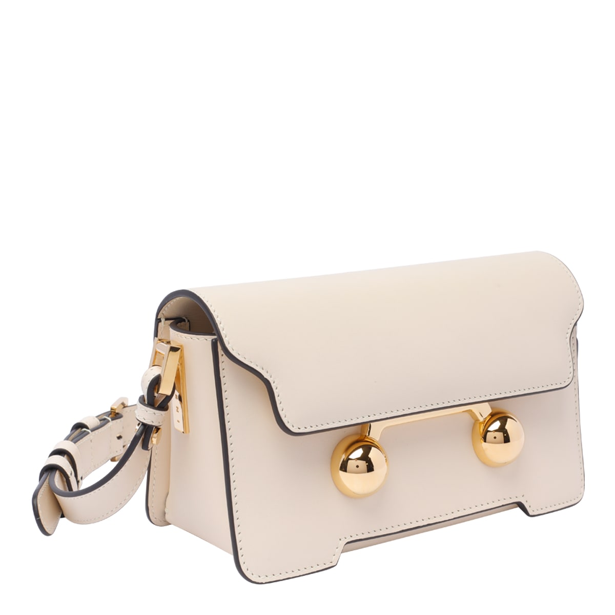 Shop Marni Mini Trunkaroo Shoulder Bag In Beige