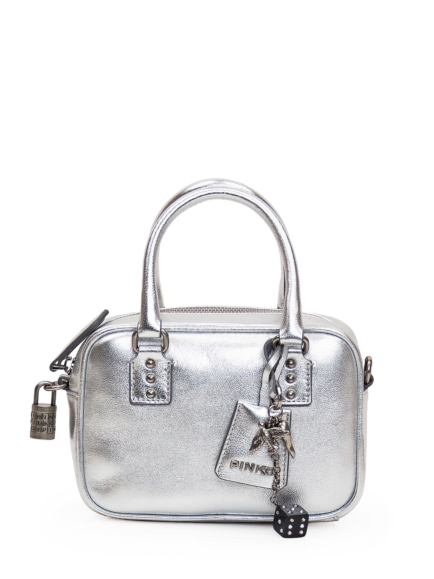 Pinko Bowling Mini Bag In Silver