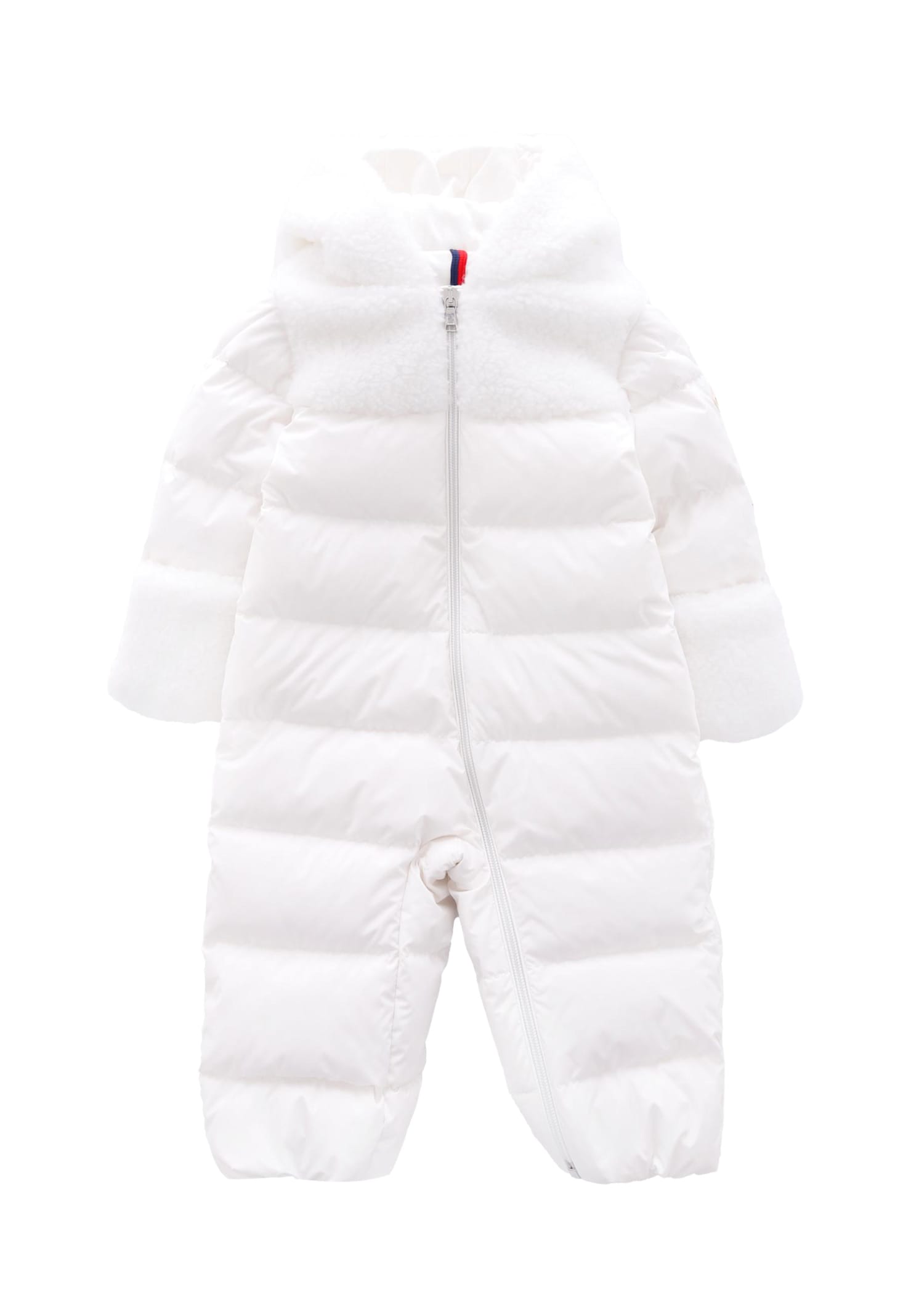 Moncler White Osof Down Jacket For Babykids With Logo In White