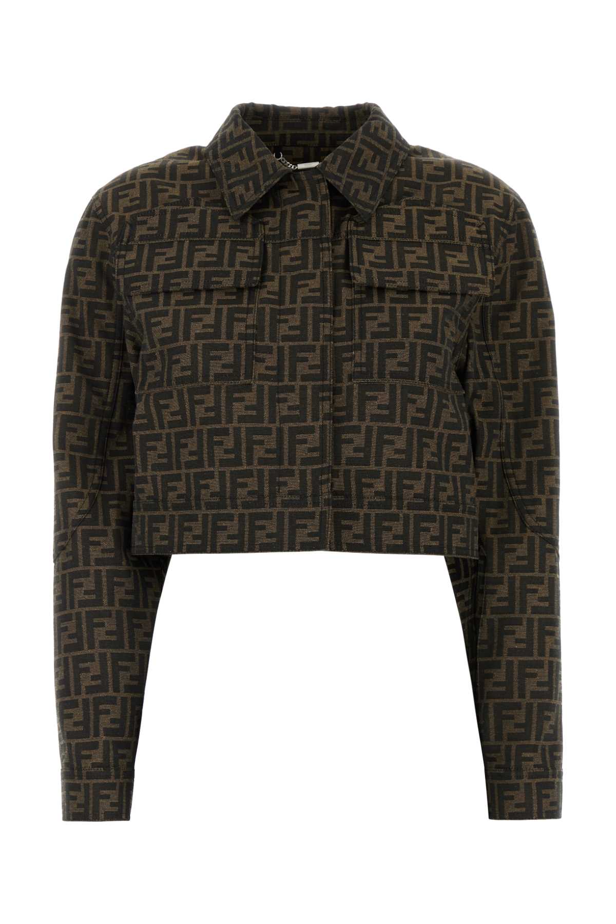 FENDI EMBROIDERED POLYESTER BLEND JACKET