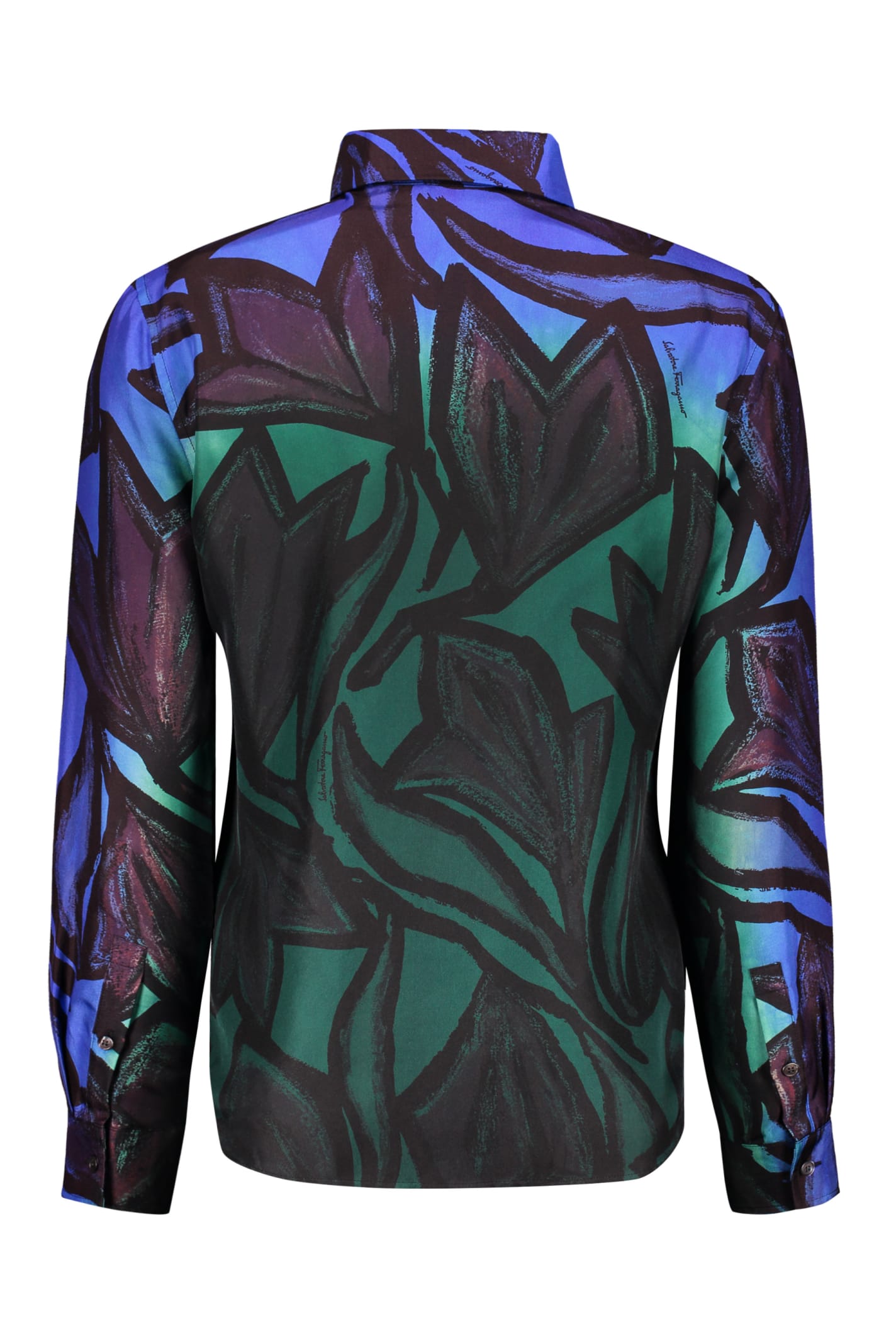 Ferragamo Graphic-print Silk Shirt In Multicolor