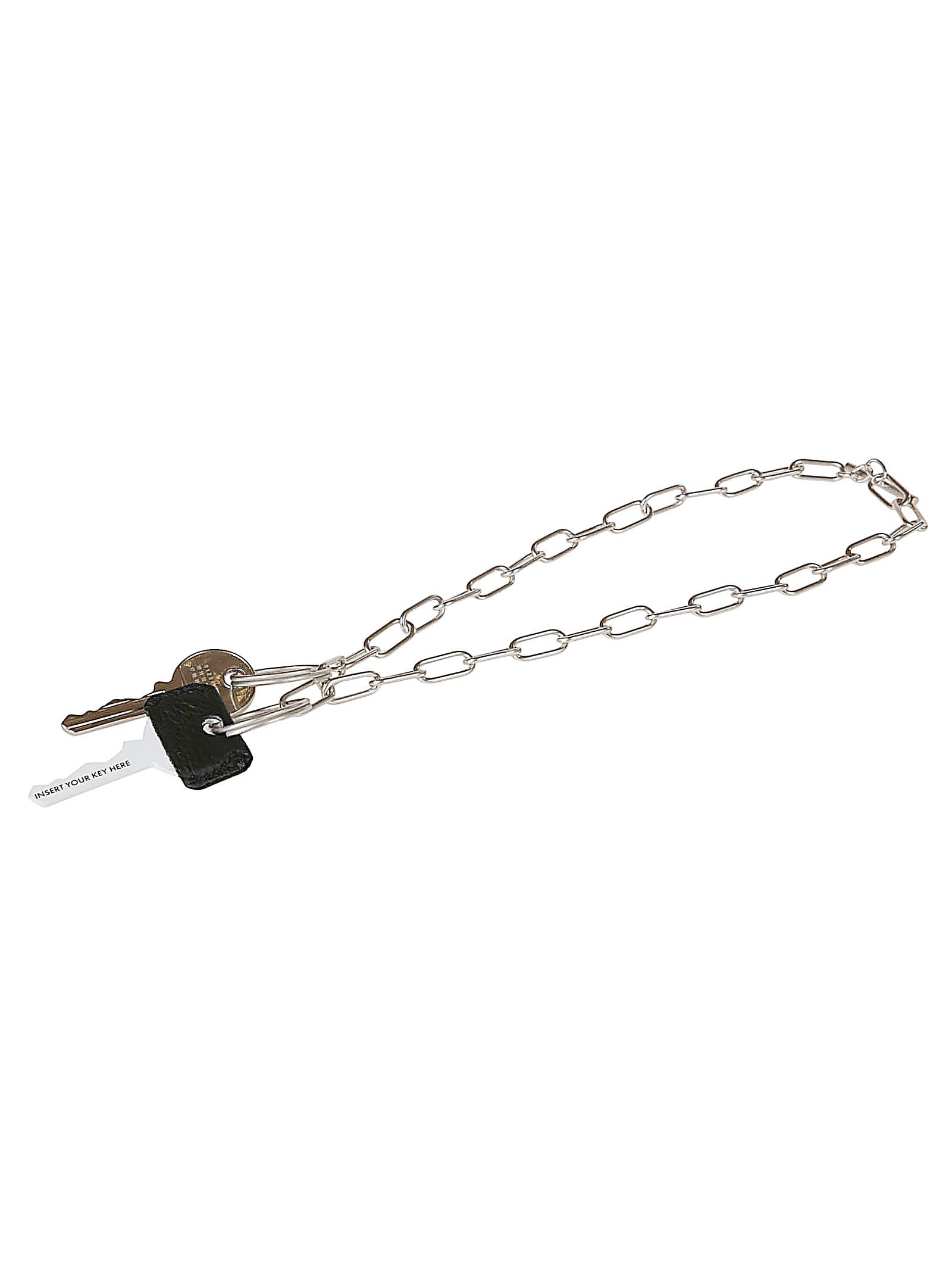 Shop Mm6 Maison Margiela Chain Key Holder In Grey/silver