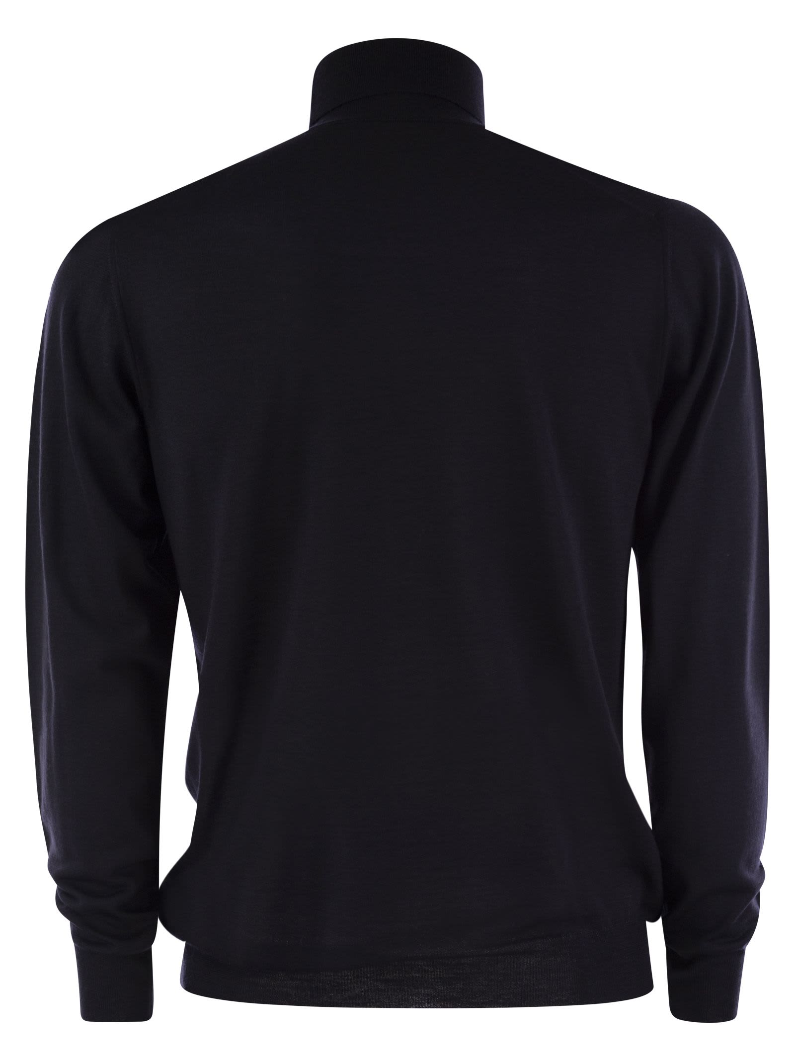 Fedeli Wool And Cashmere Turtleneck Jumper In Night Blue
