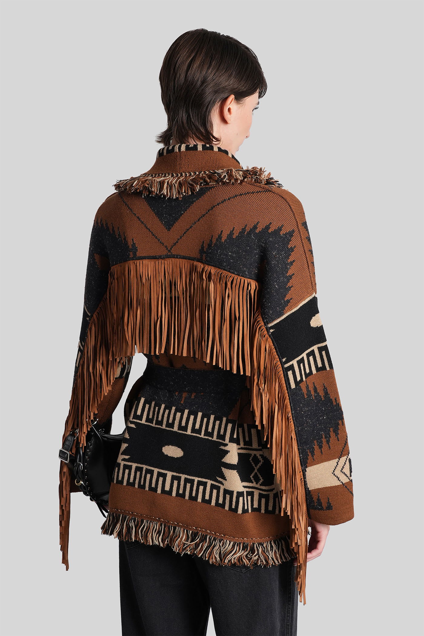 Alanui Cardigan In Multicolor Wool In Multi