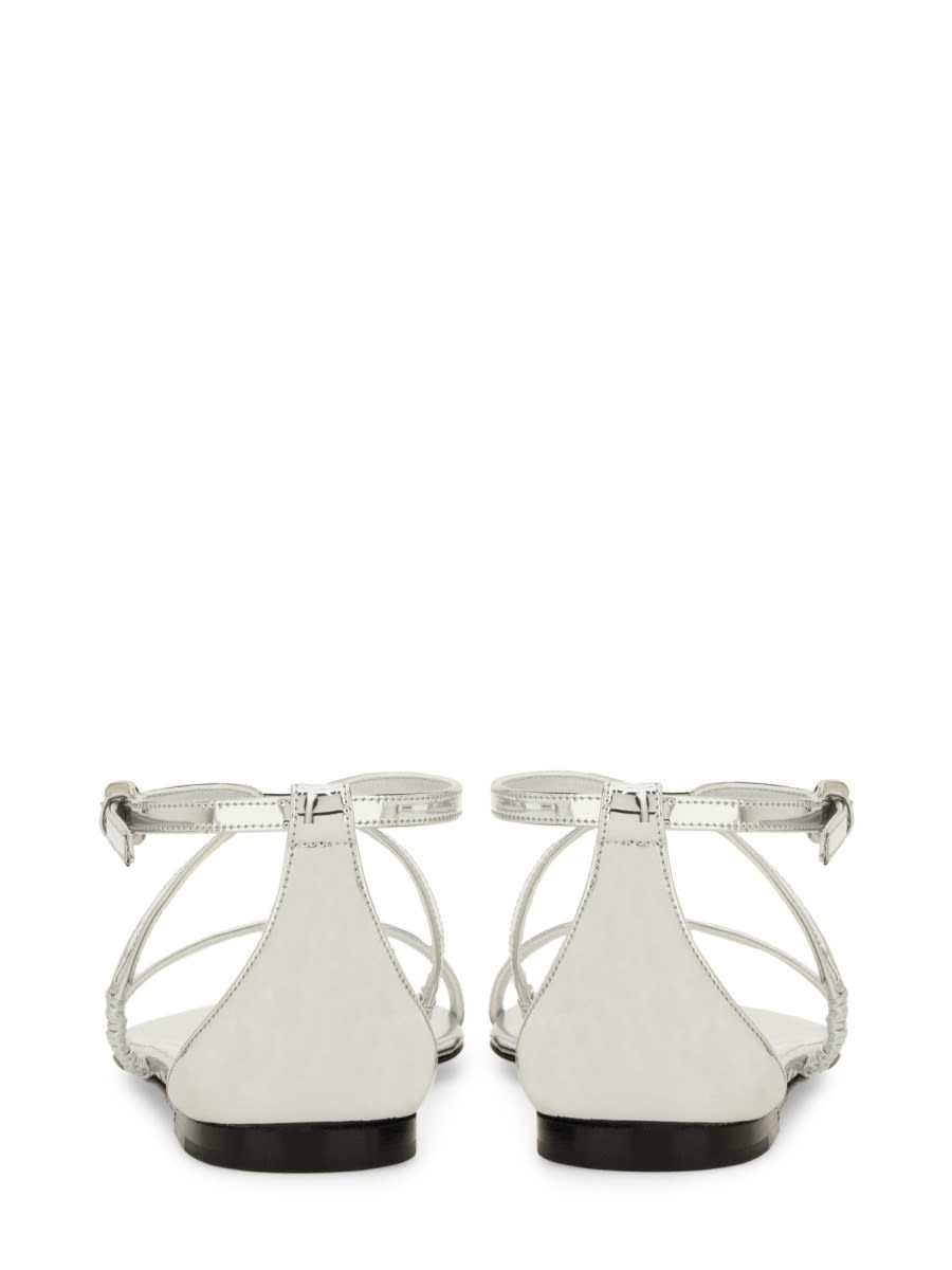 Shop Alexander Mcqueen Strappy Sandal In Silver