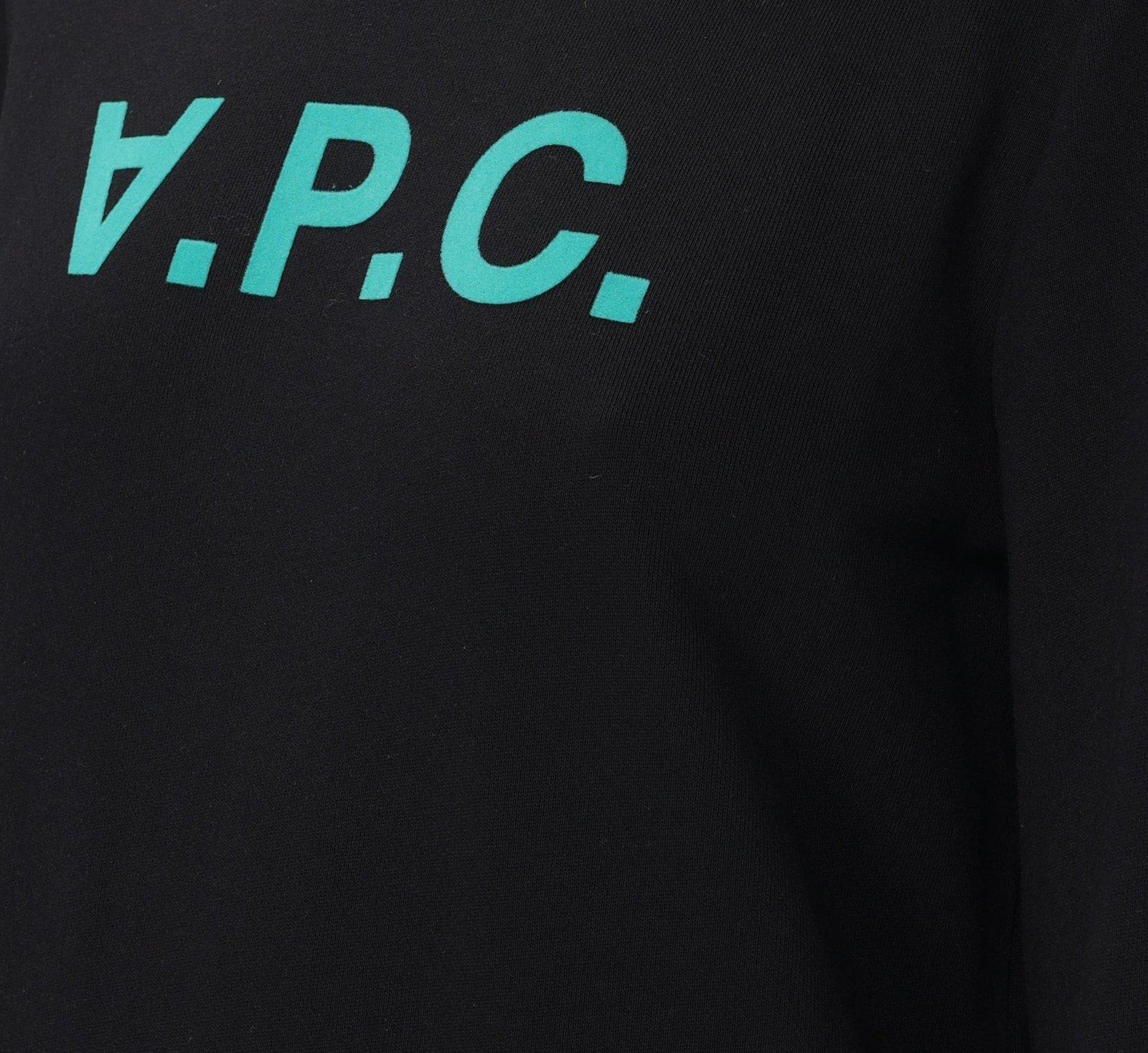 Shop Apc Flocked Logo Crewneck Sweatshirt A.p.c.