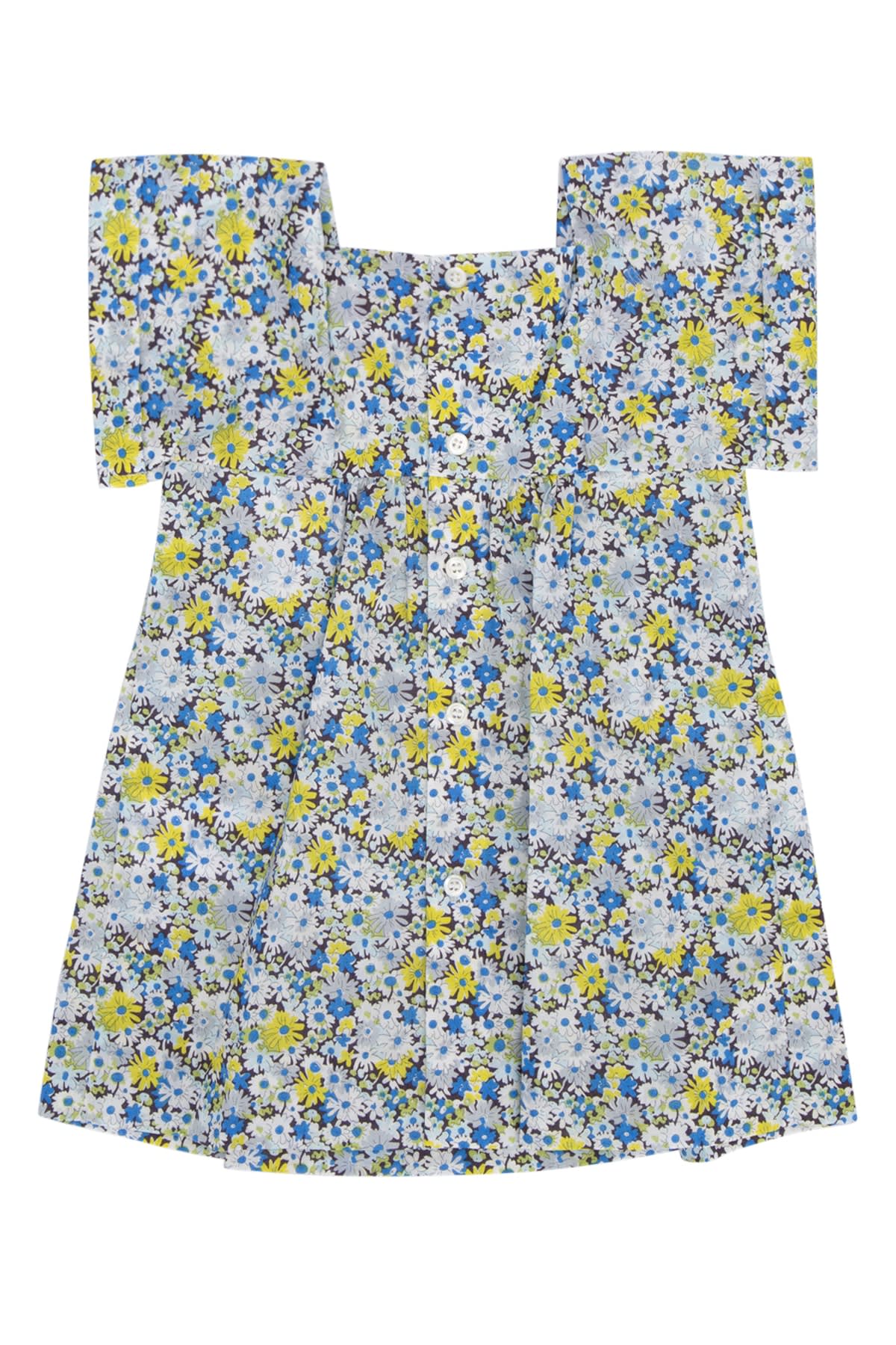Bonpoint Pays Floral-print Dress In Flbleu