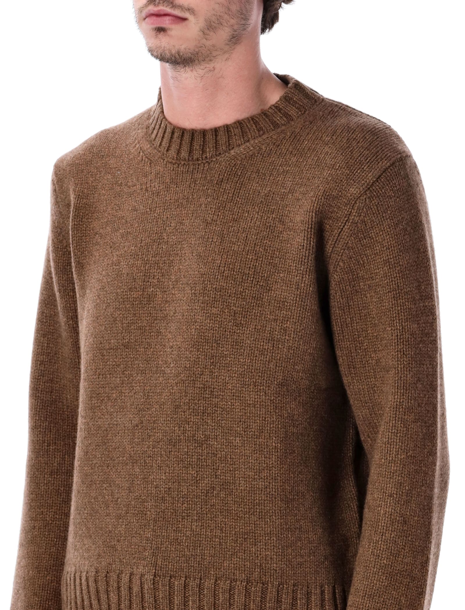 Studio Nicholson Loris Yak And Merino Wool High-neck Knit In Brown