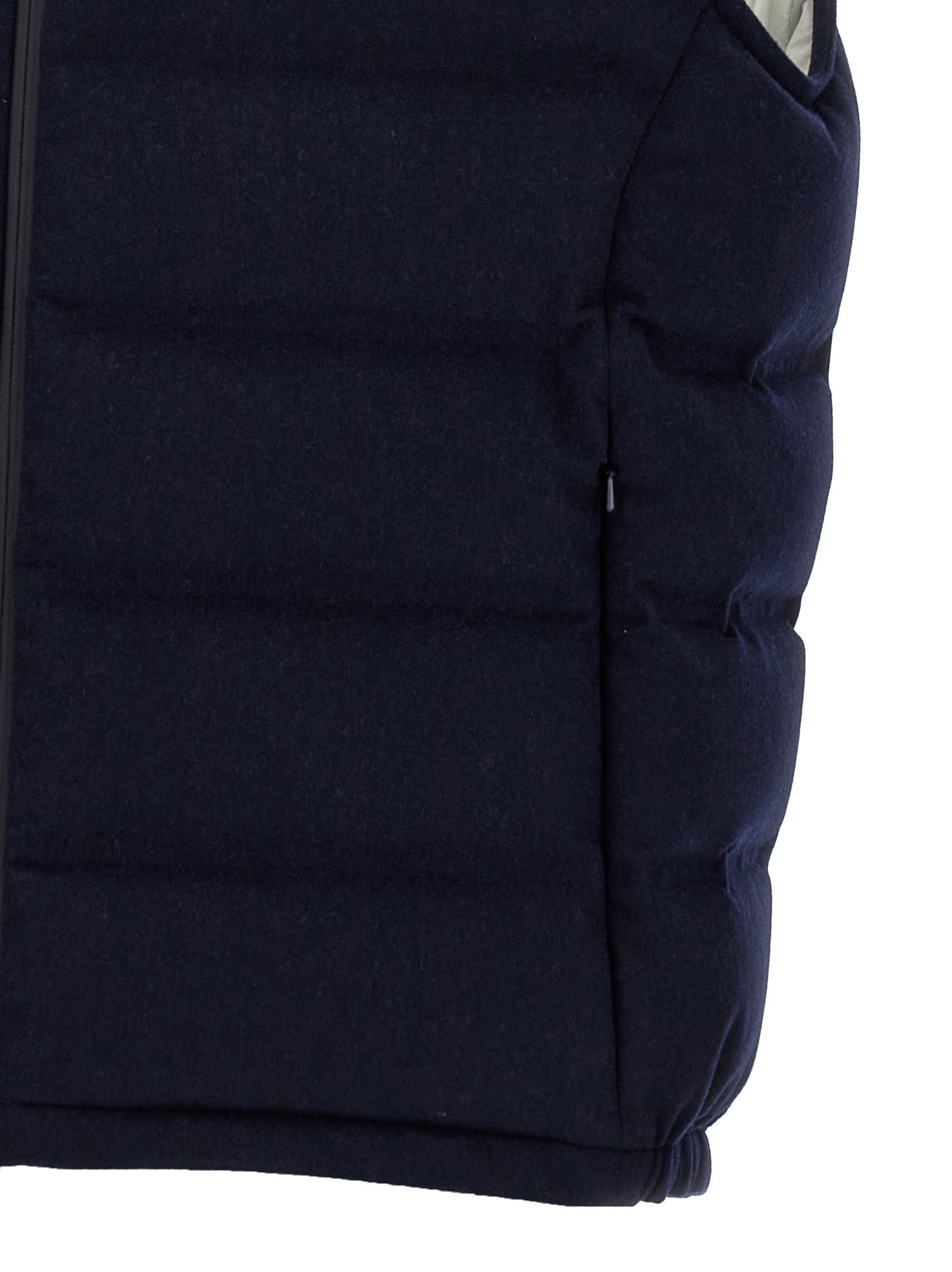 Shop Brunello Cucinelli Padded Wool Vest In Blue