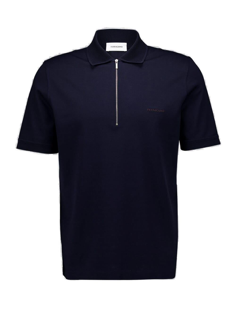 Half-zipped Short-sleeved Polo Shirt