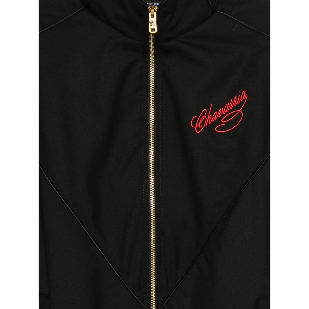 Willy Chavarria Ruff Rider Logo-embroidered Wool Bomber Jacket In Black