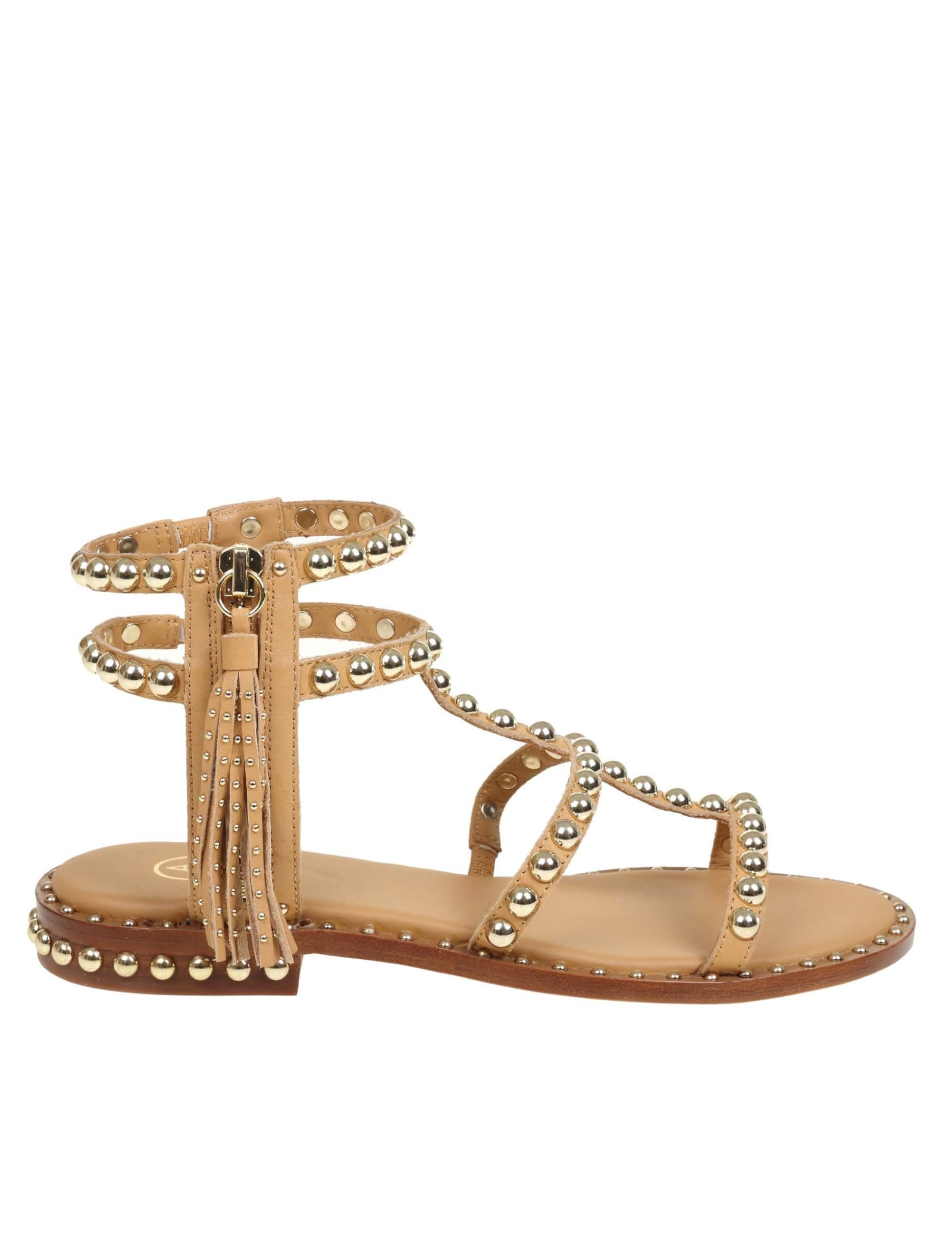 Ash Power Sandal In Leather With Studs