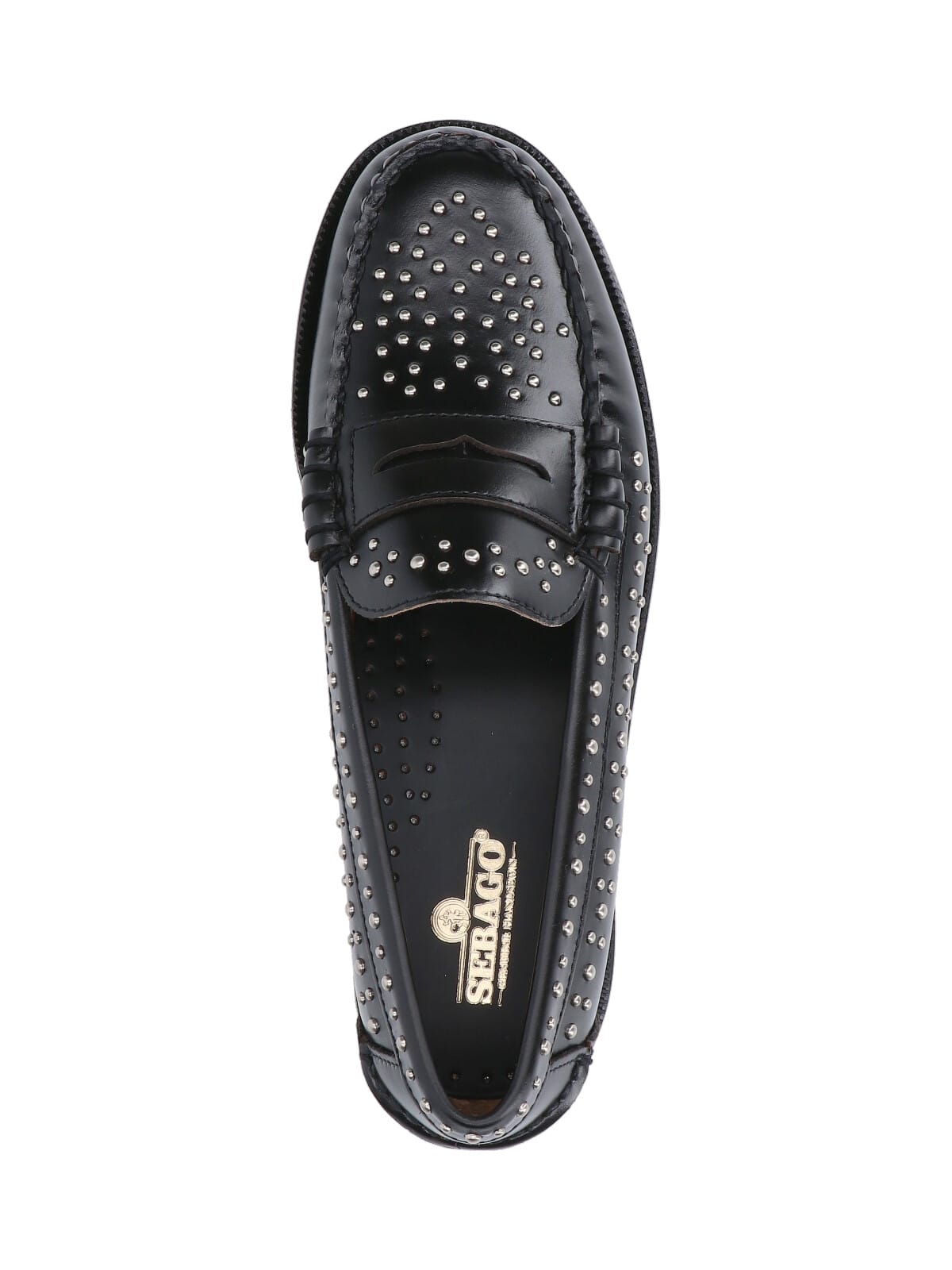 Shop Sebago Dan Studs Loafers In Black