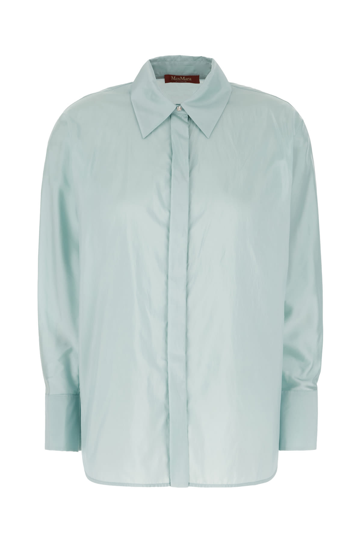 Shop Max Mara Light Blue Polyester Blend Shirt In 004