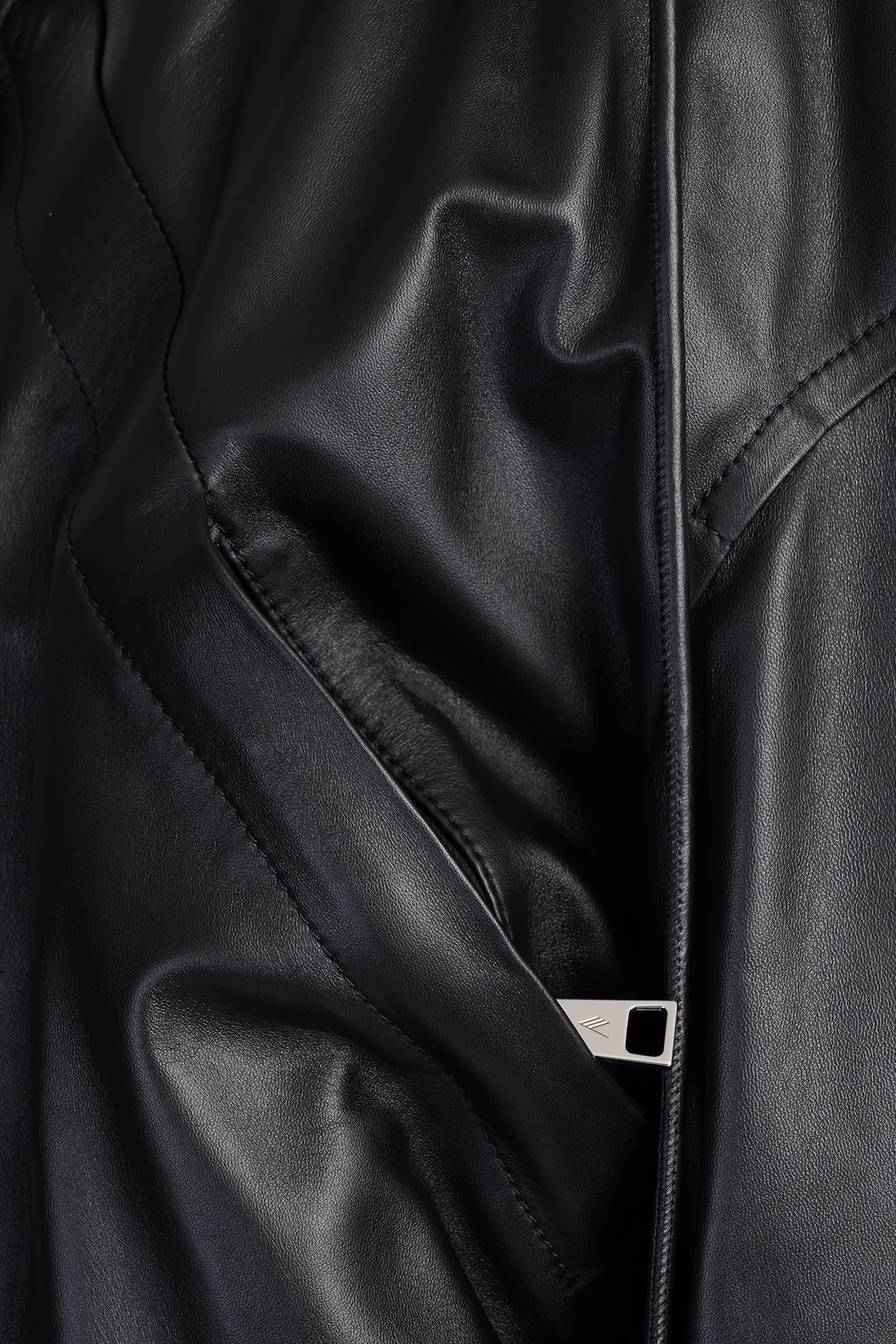 Shop Attico Bomber In Black Leather