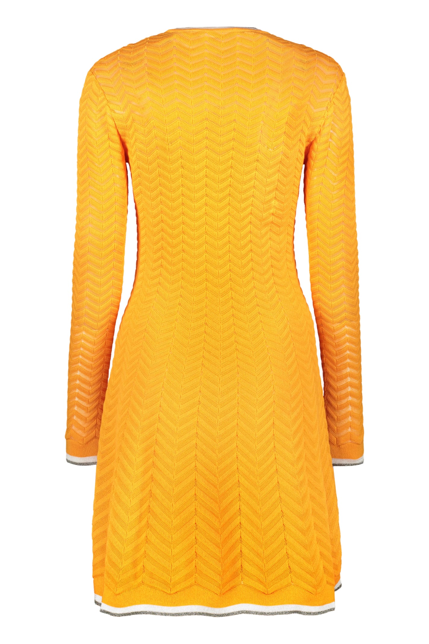 Shop Missoni Knitted Dress In Orange