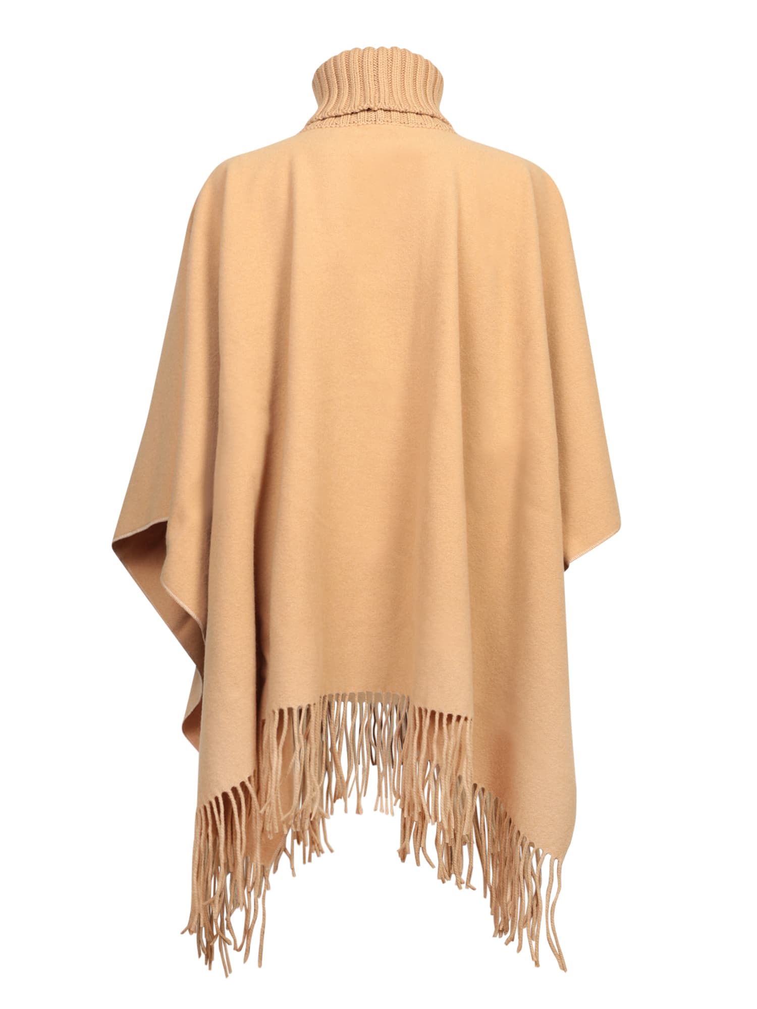 Shop Fabiana Filippi Ivory Fringed Cape In White